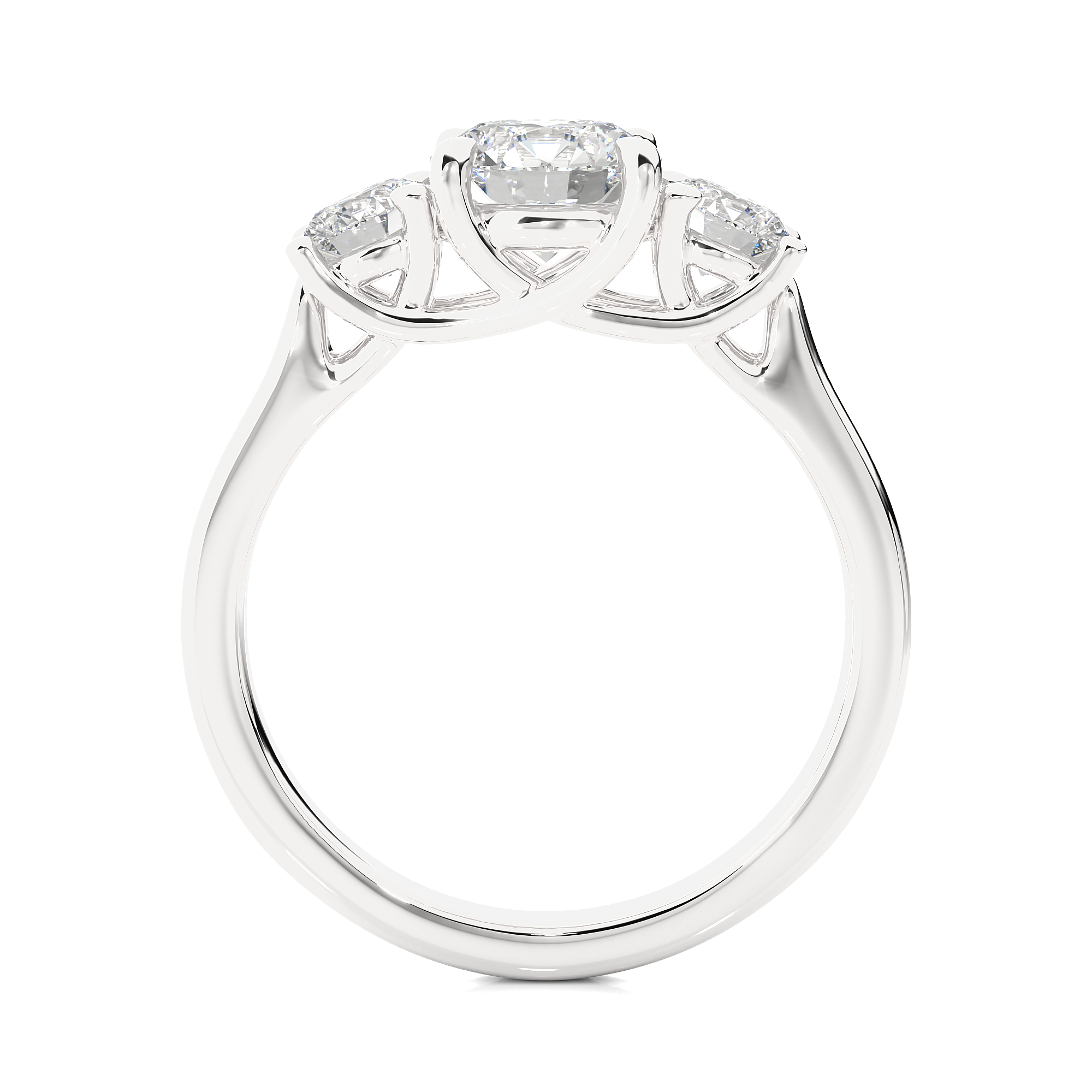 Round Lab Grown Diamond Three Stone Ring