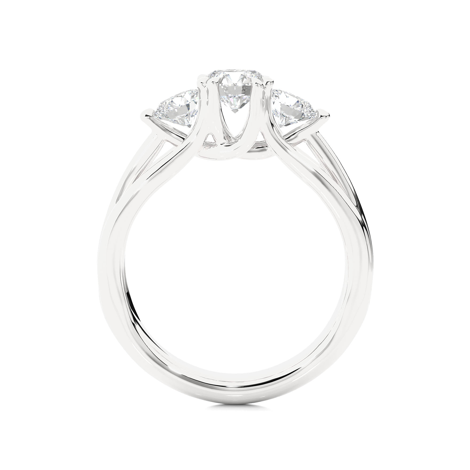 Classic Round Diamond Three Stone Engagement Ring