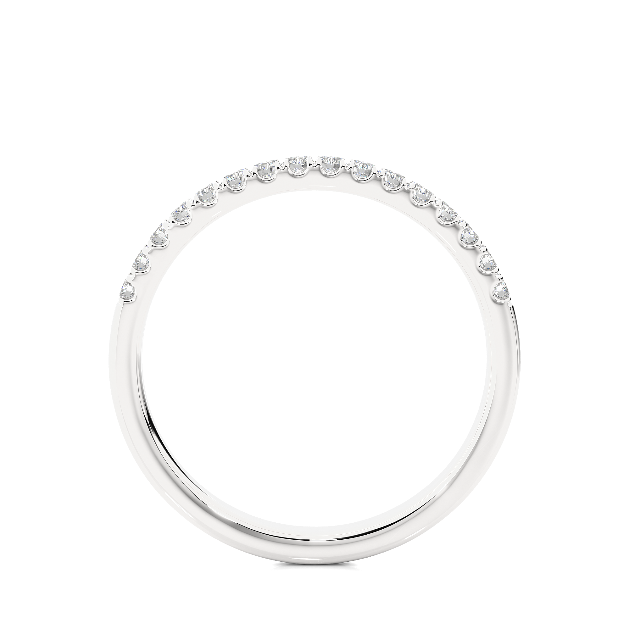 Round Cut Half Eternity Diamond Band