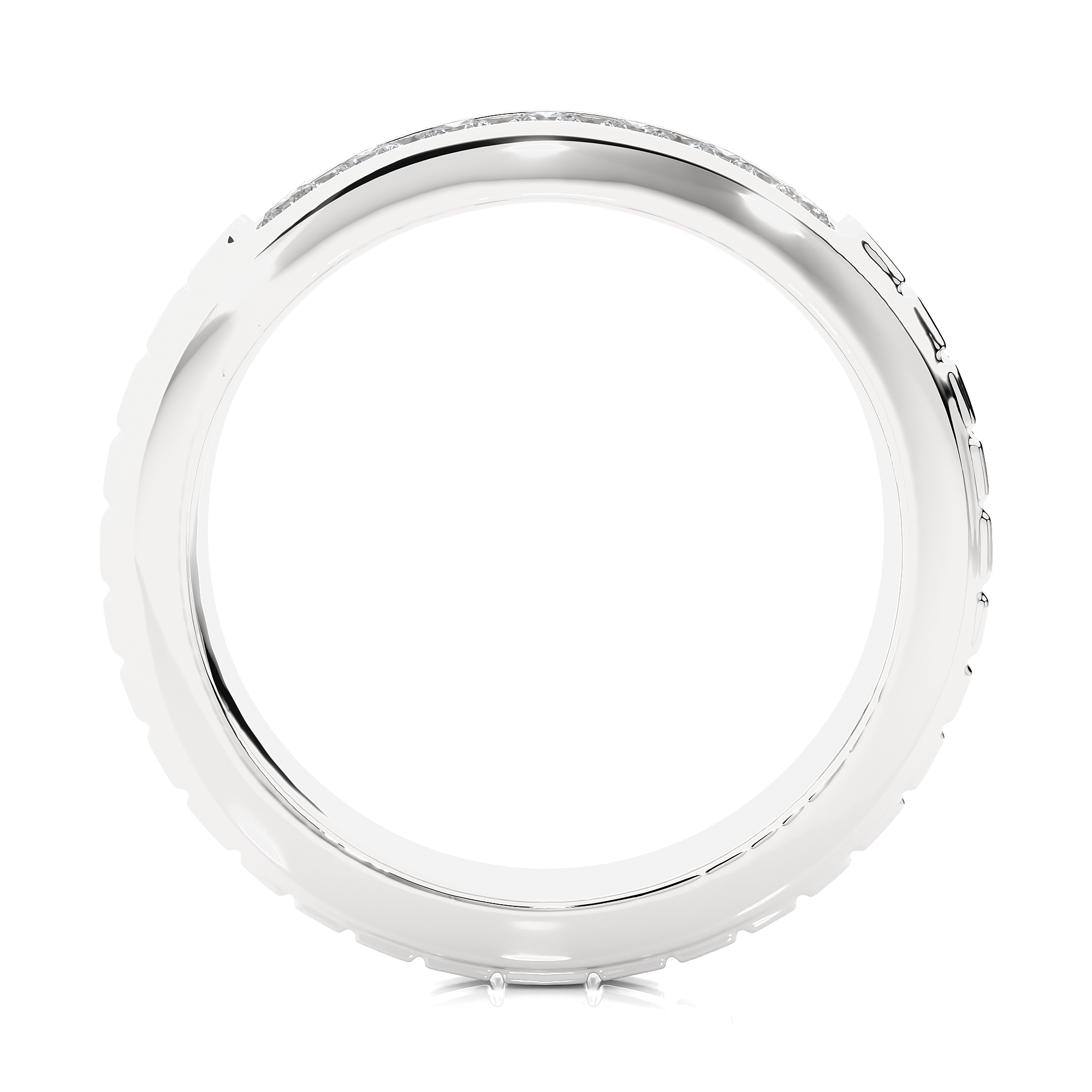 Men’s Lab Diamond Double Row Wedding Band