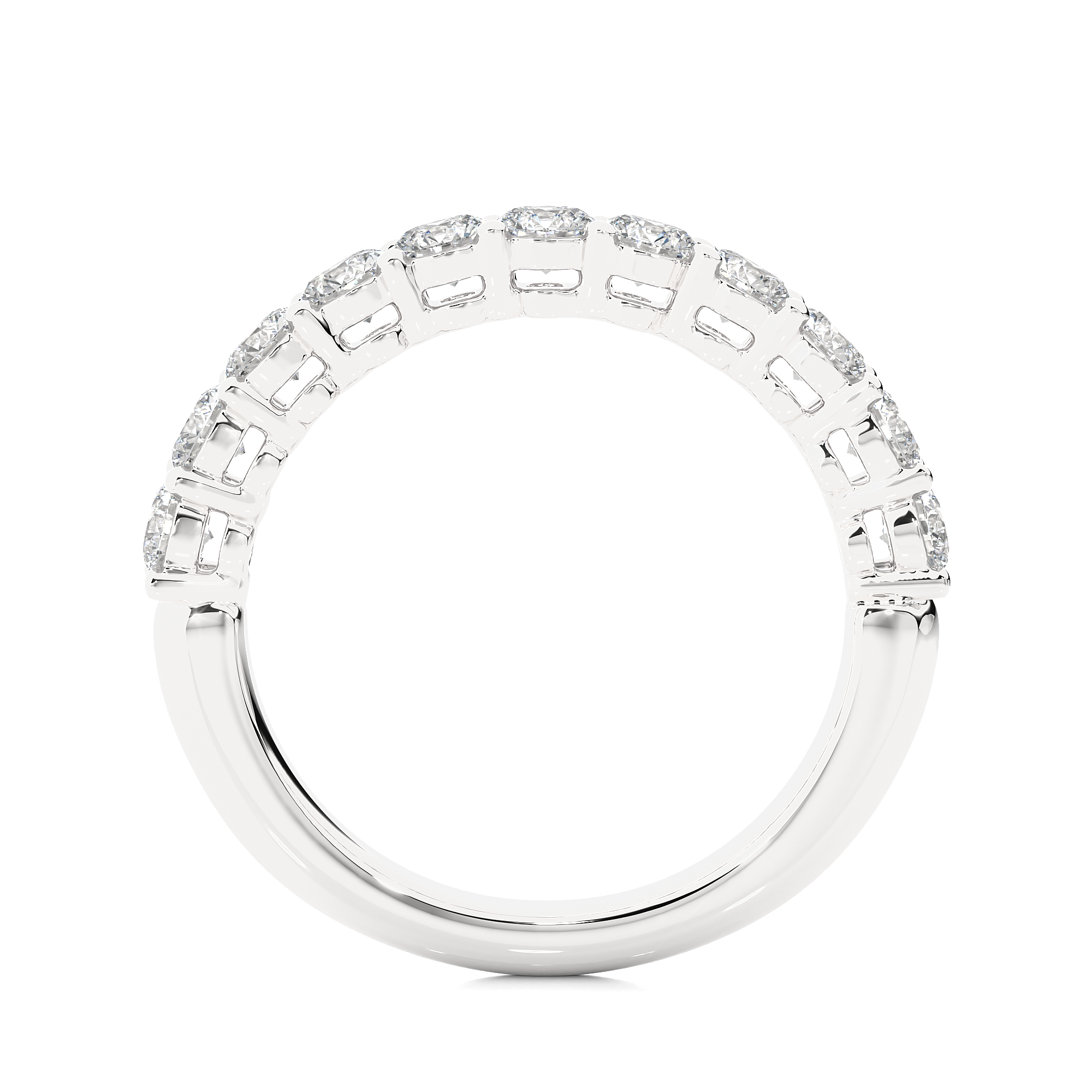 Round Cut Diamond Eternity Wedding Band