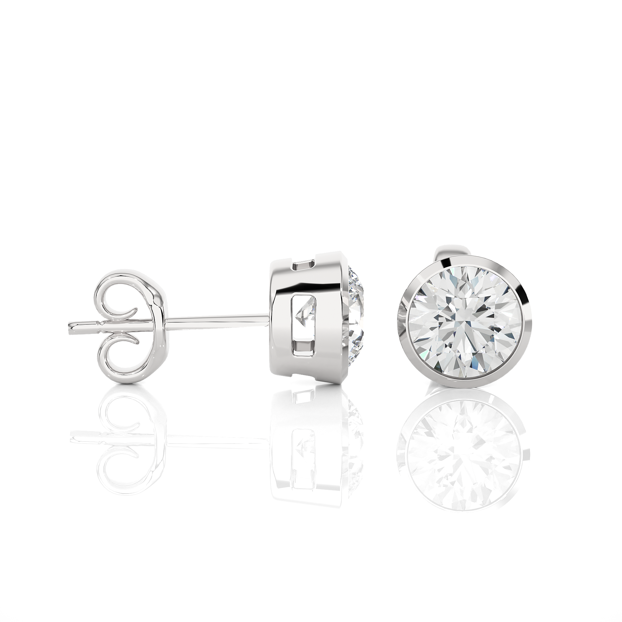 Bezel Set Lab Grown Diamond Stud Earrings