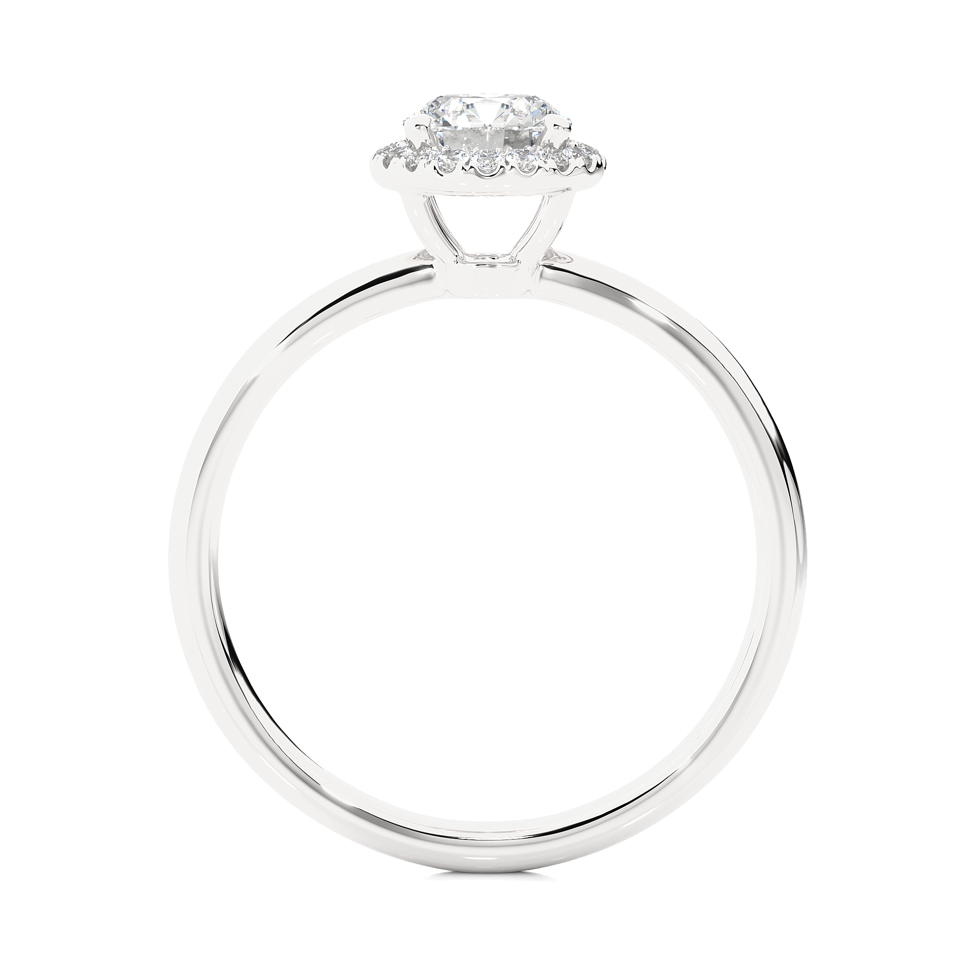 Classic Round Lab Grown Diamond Halo Engagement Ring