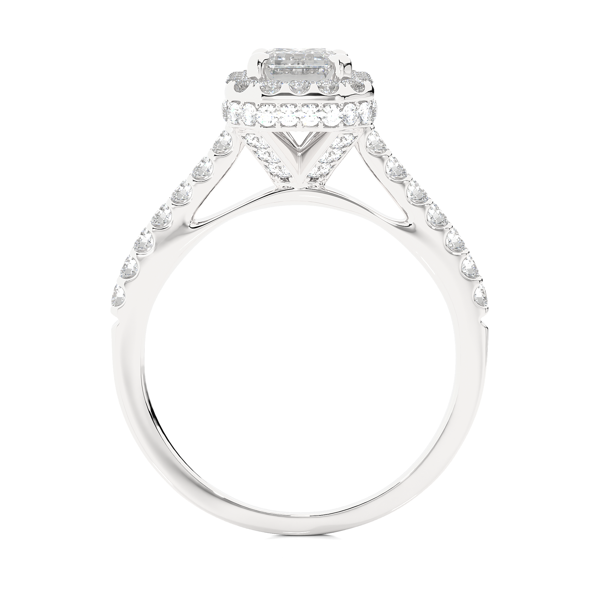 Emerald Cut Lab Grown Diamond Engagement Ring