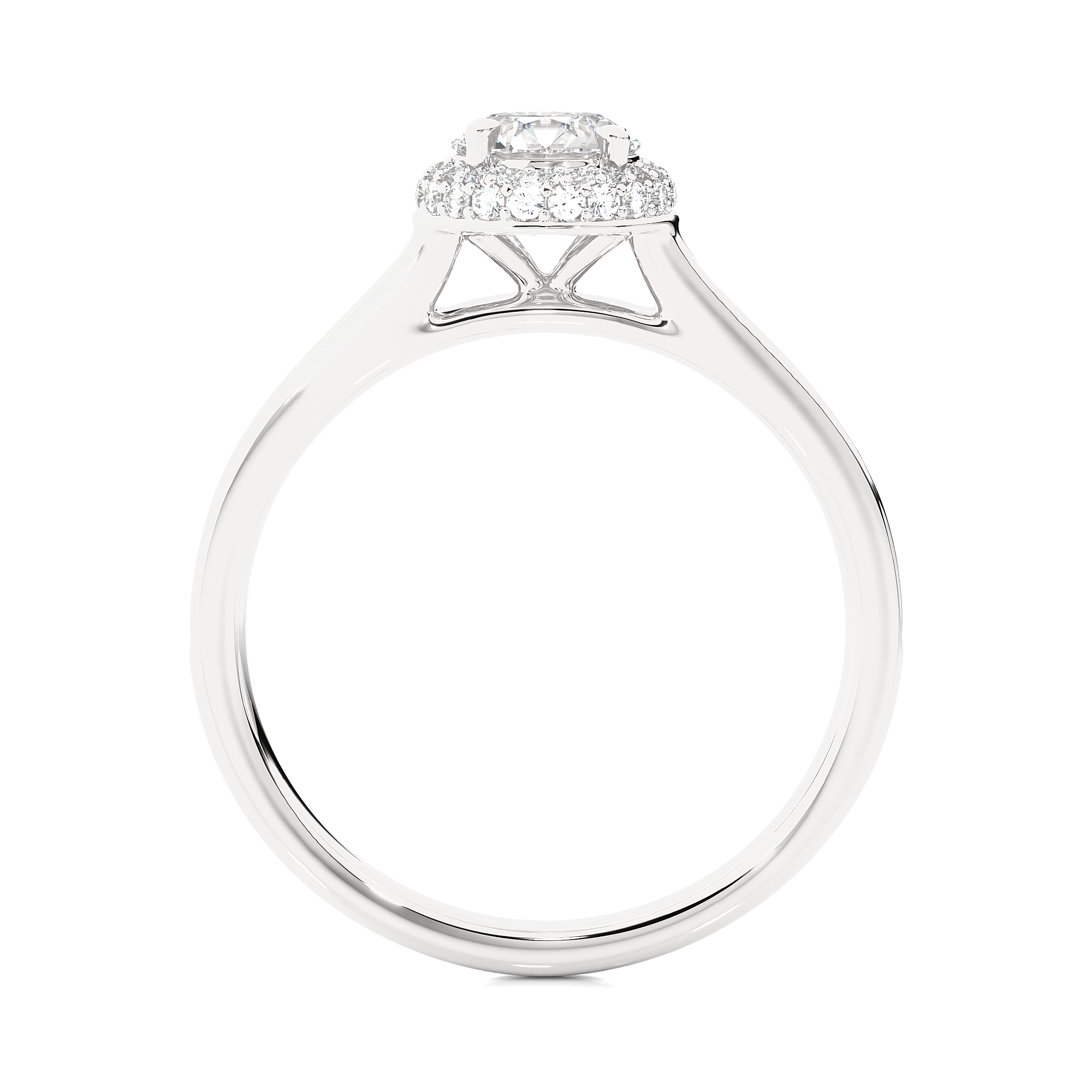 Round Lab Grown Diamond Halo Engagement Ring