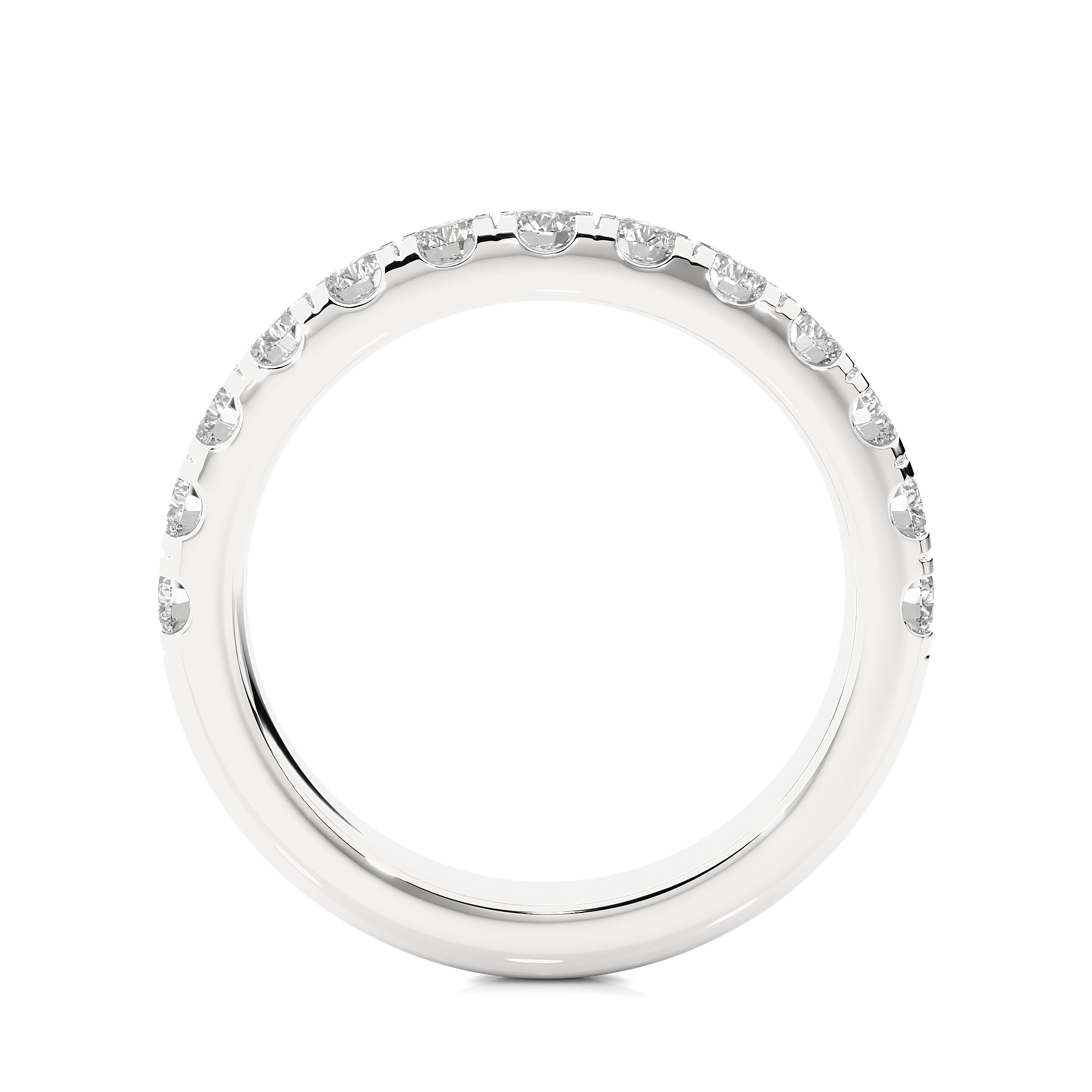 Round Cut Diamond Half Eternity Band