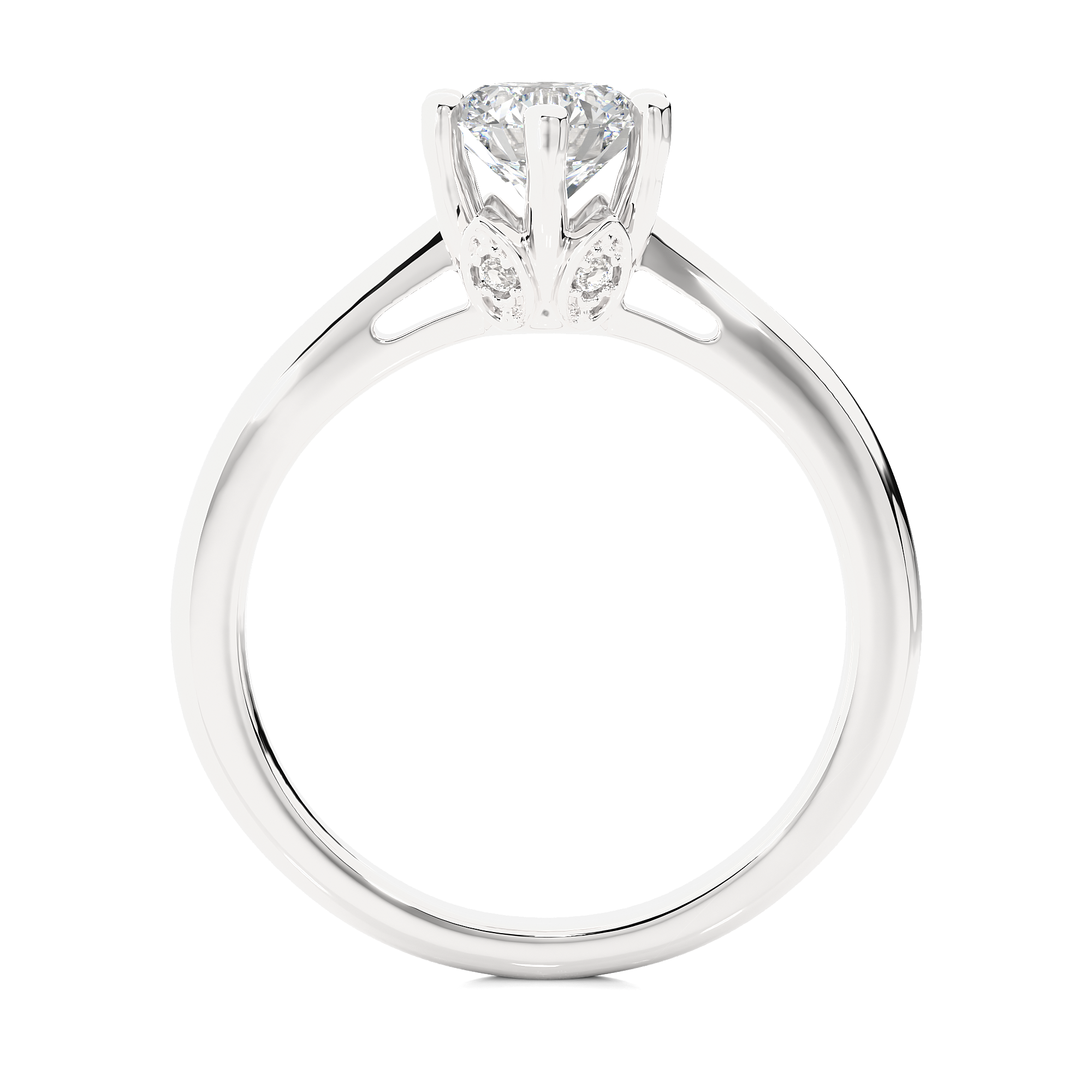 Round Cut Lab Grown Diamond Solitaire Engagement Ring