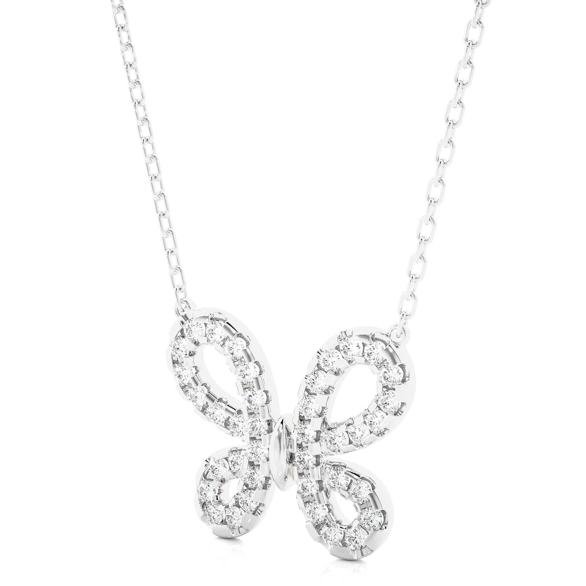 Butterfly Lab Grown Diamond Pendant Necklace