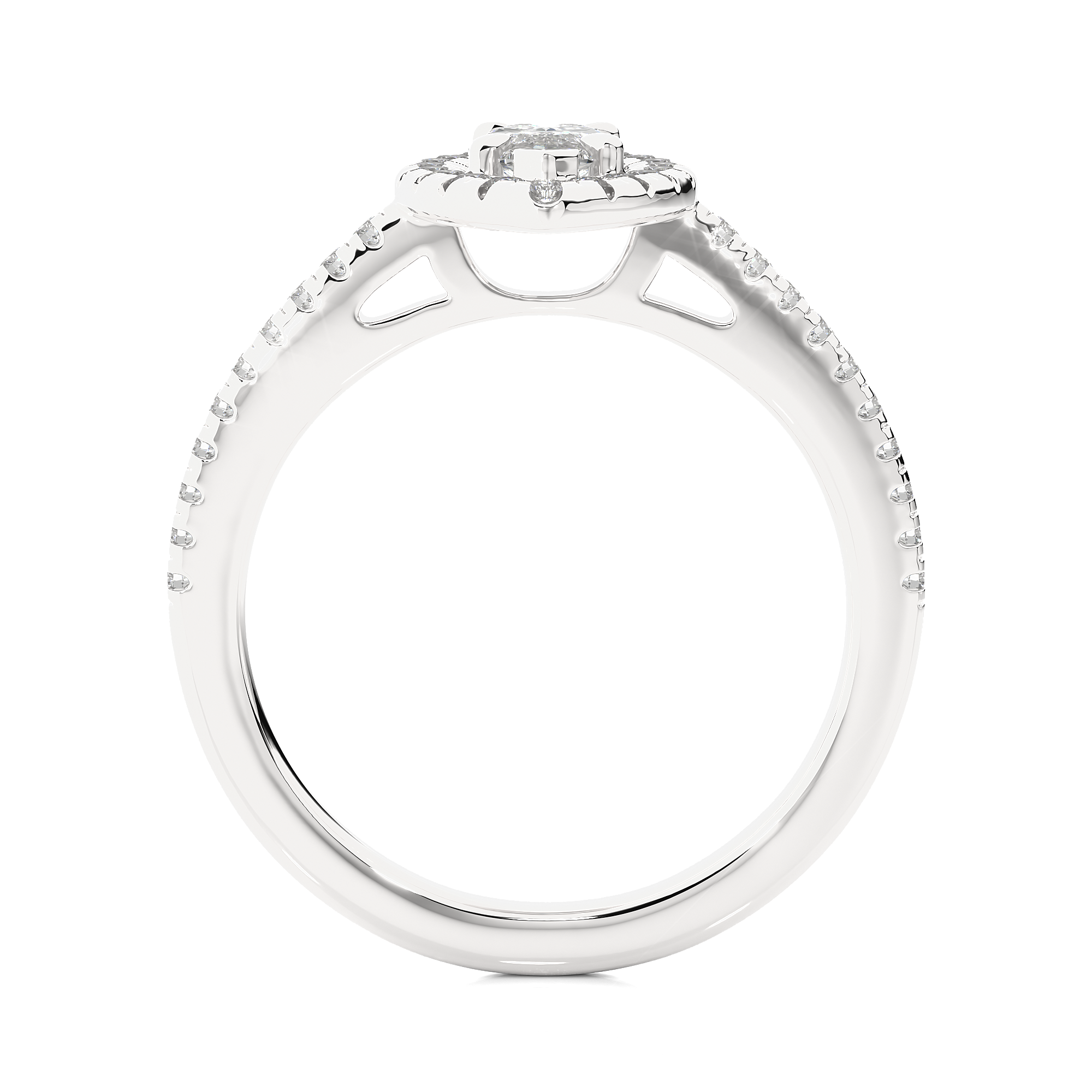 Marquise Lab Grown Diamond Halo Engagement Ring