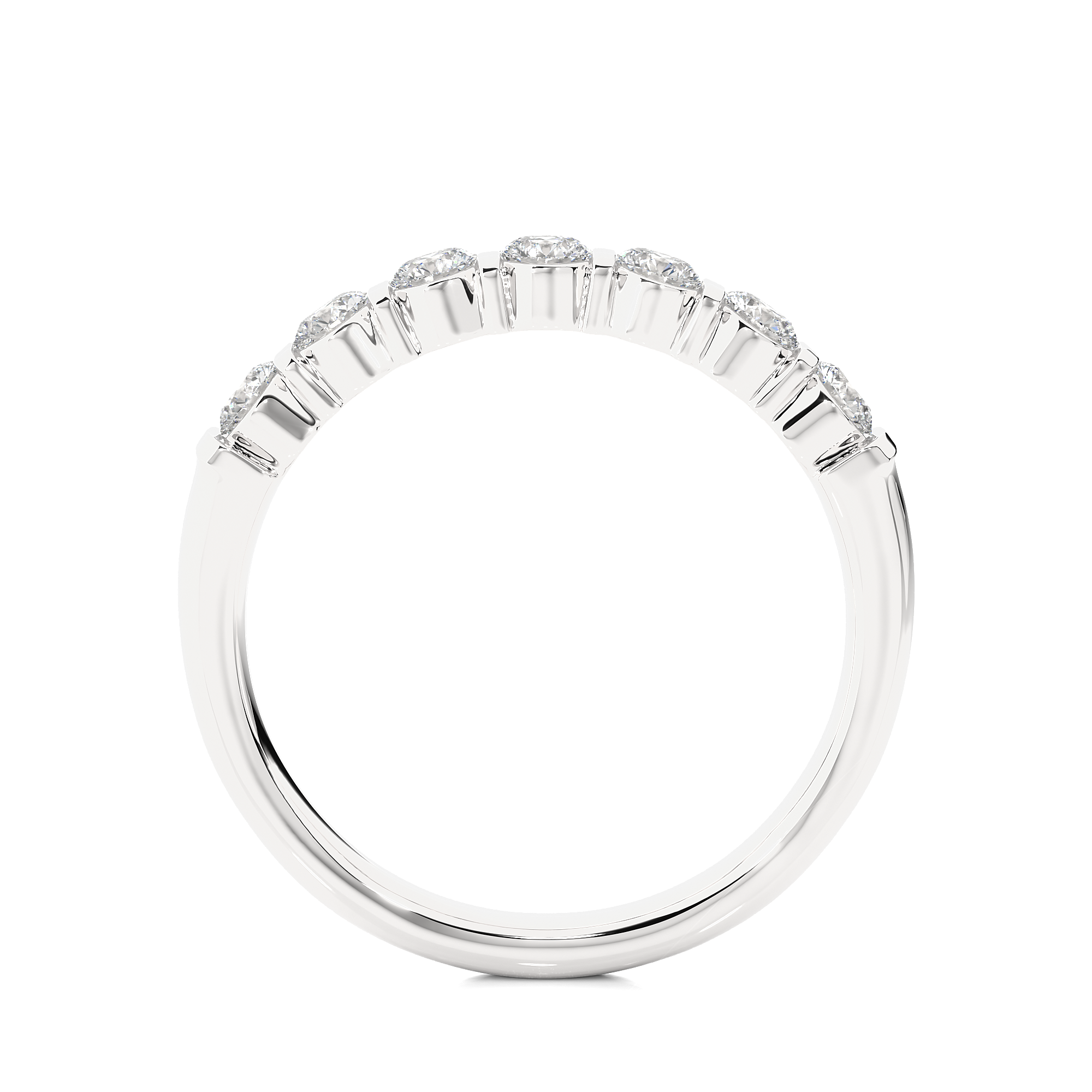 Round Cut Lab Grown Diamond Half Eternity Ring