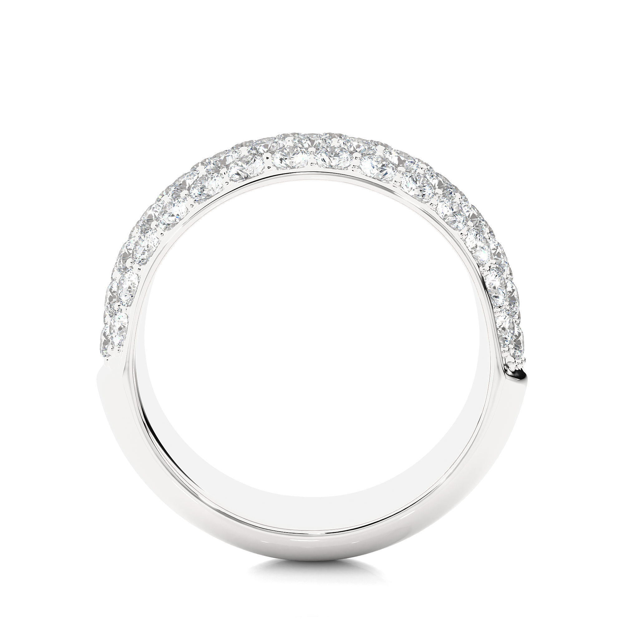 Round Cut Lab Grown Diamond Wide Eternity Ring