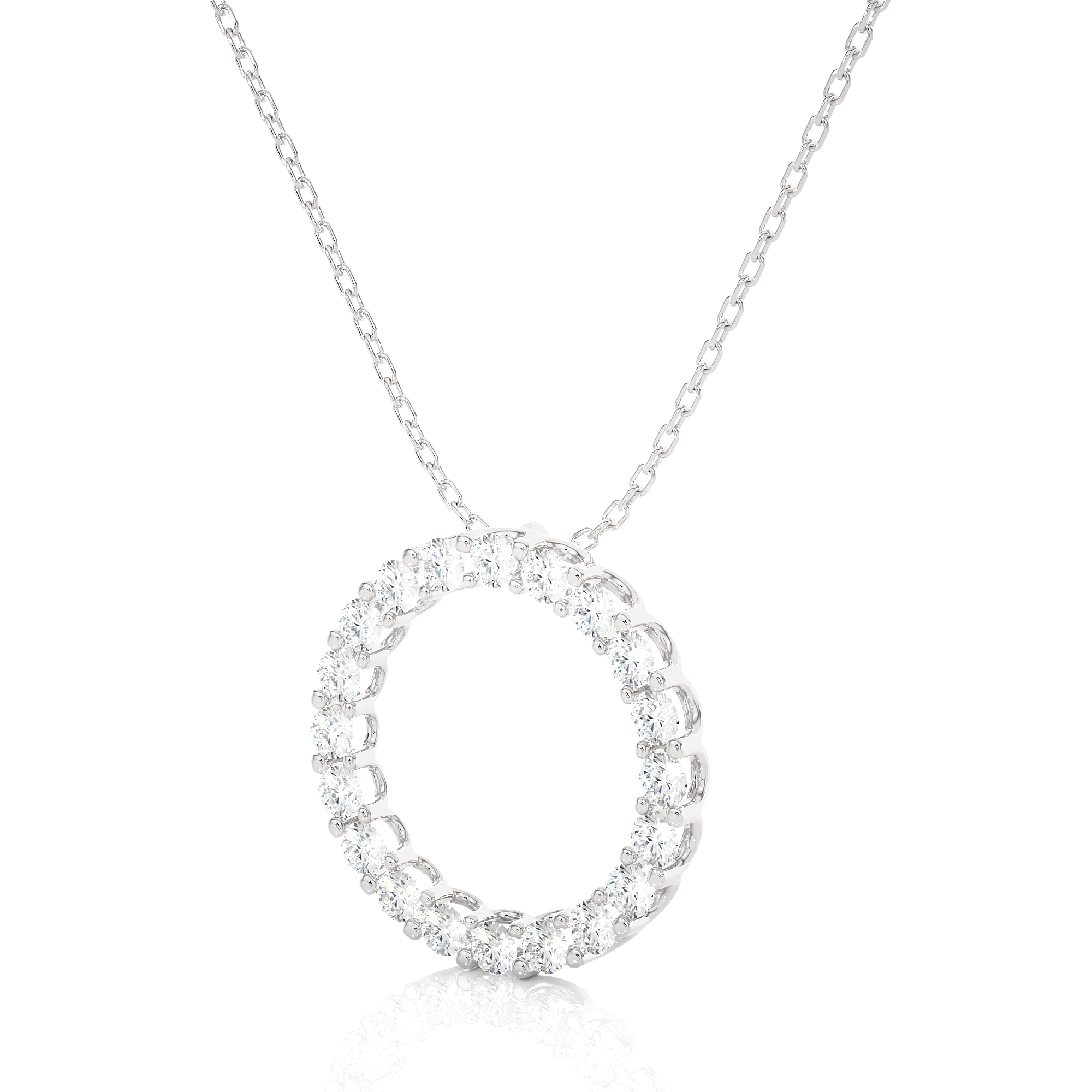 Minimal Circle Lab Diamond Pendant Necklace