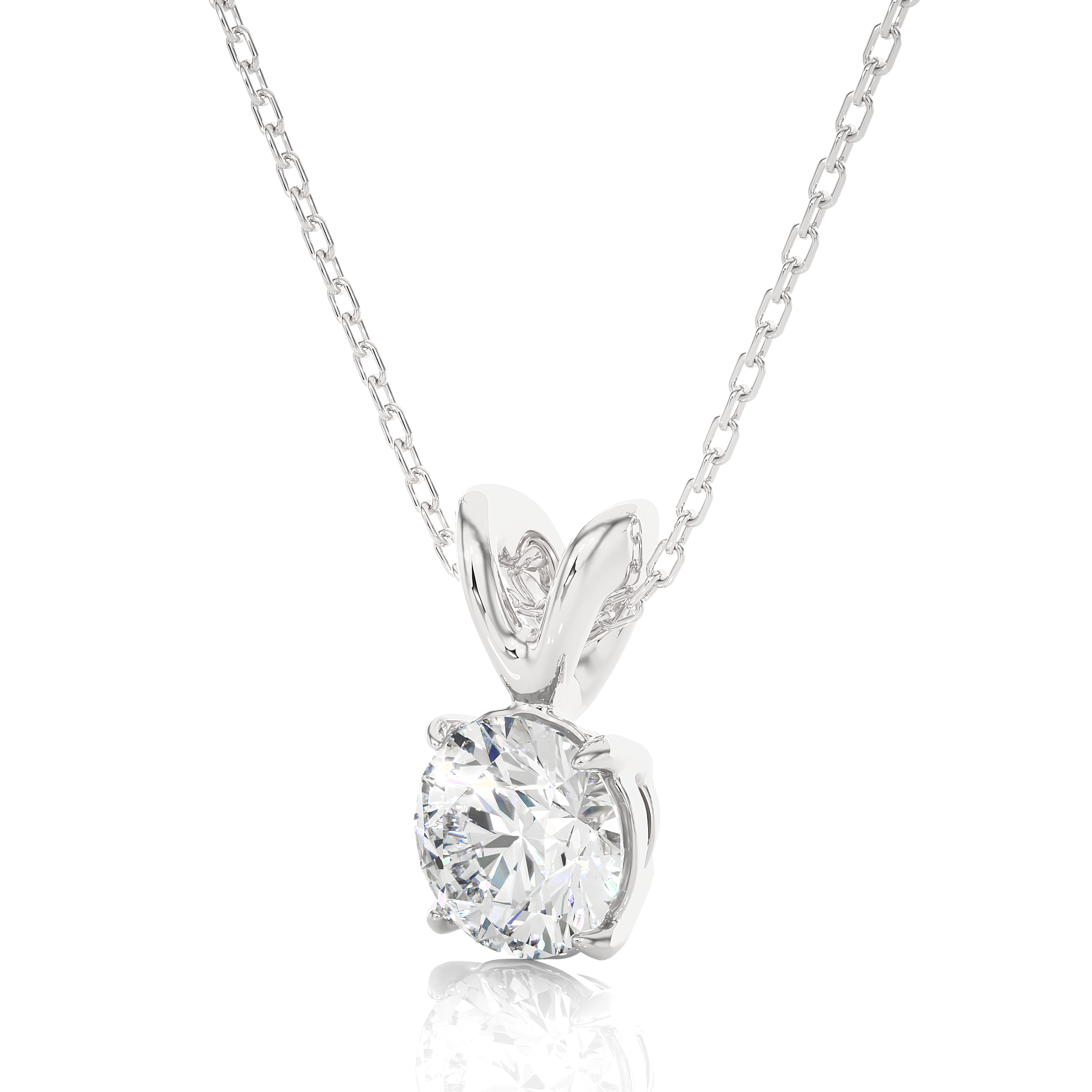 Round Lab Grown Diamond Solitaire Necklace