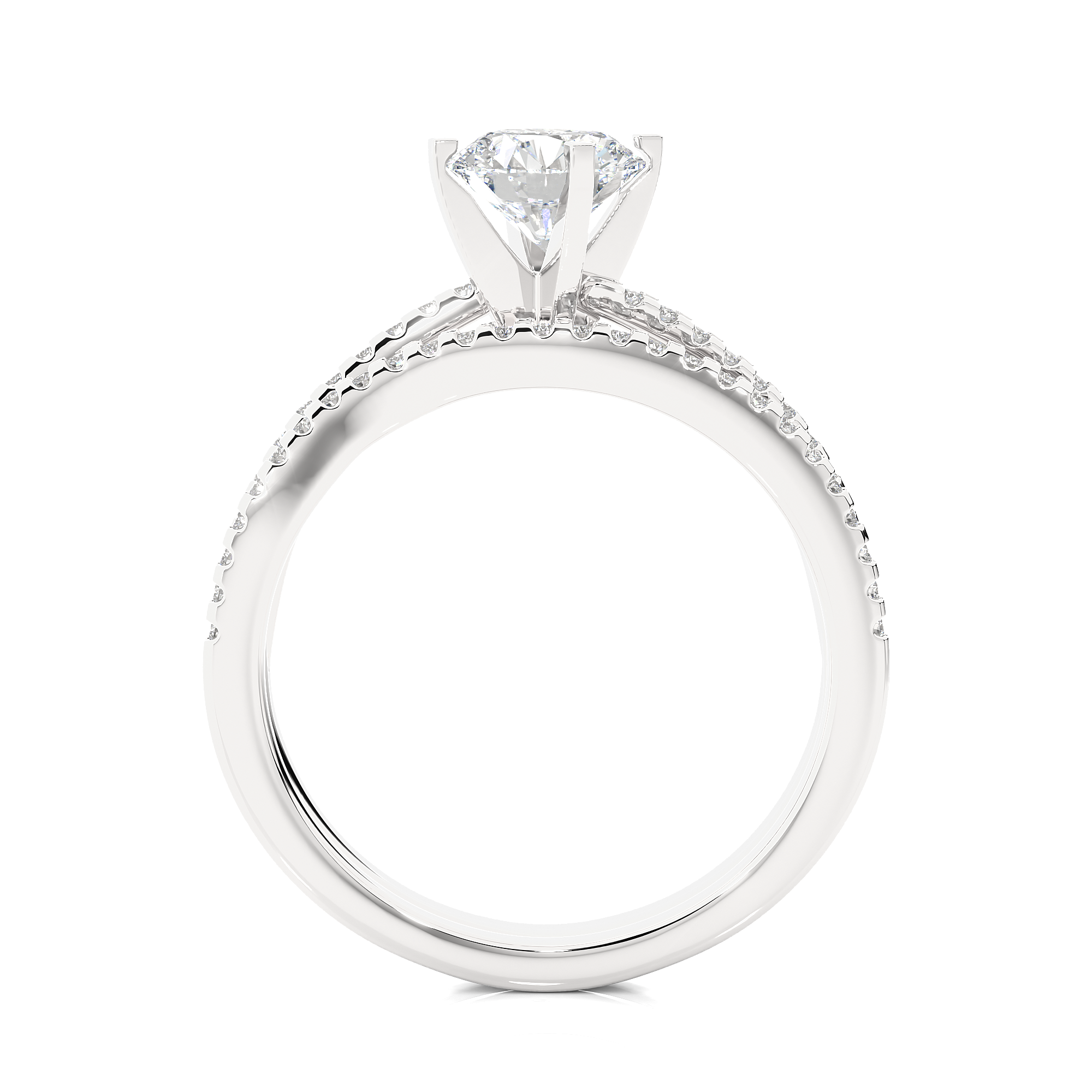 Round Cut Diamond Engagement Ring Set
