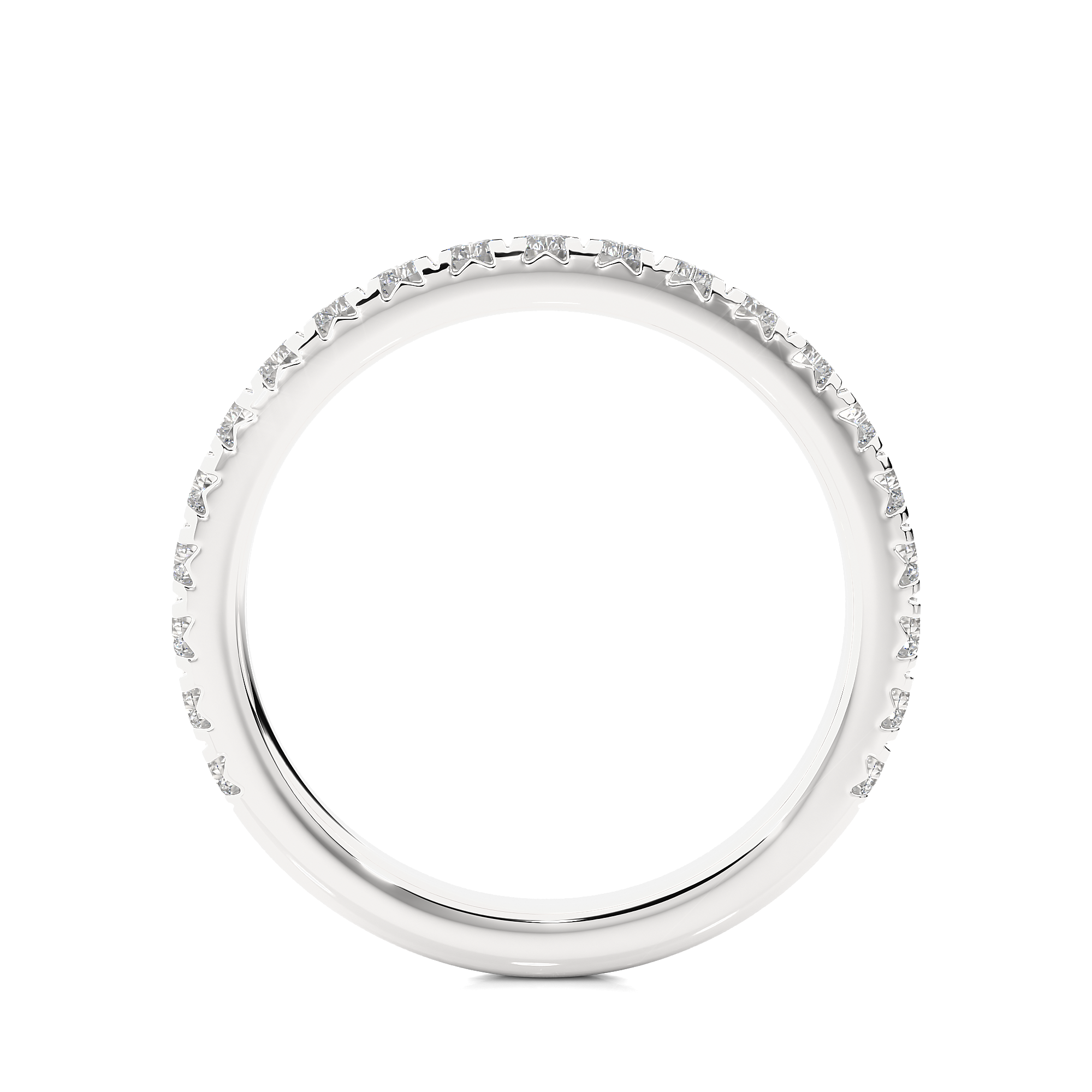 Round Cut Half Eternity Diamond Band