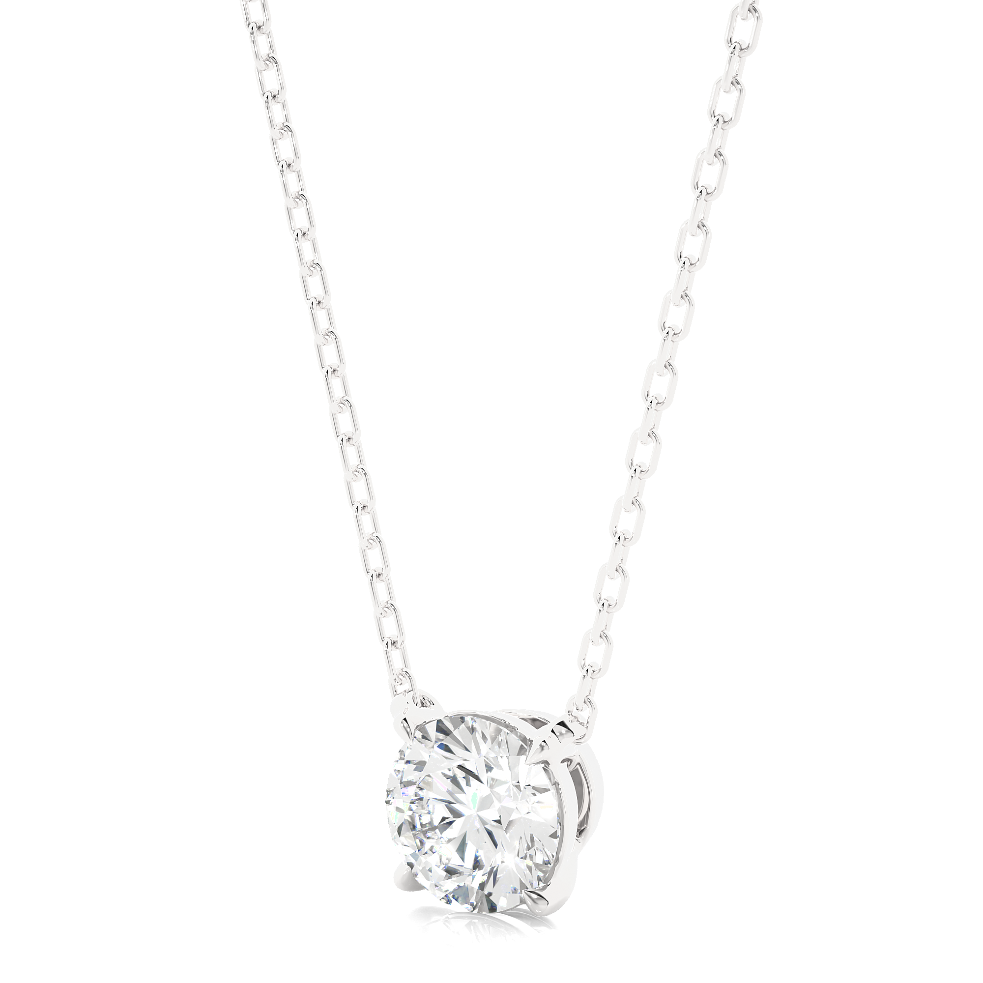 Round Lab Grown Diamond Solitaire Necklace