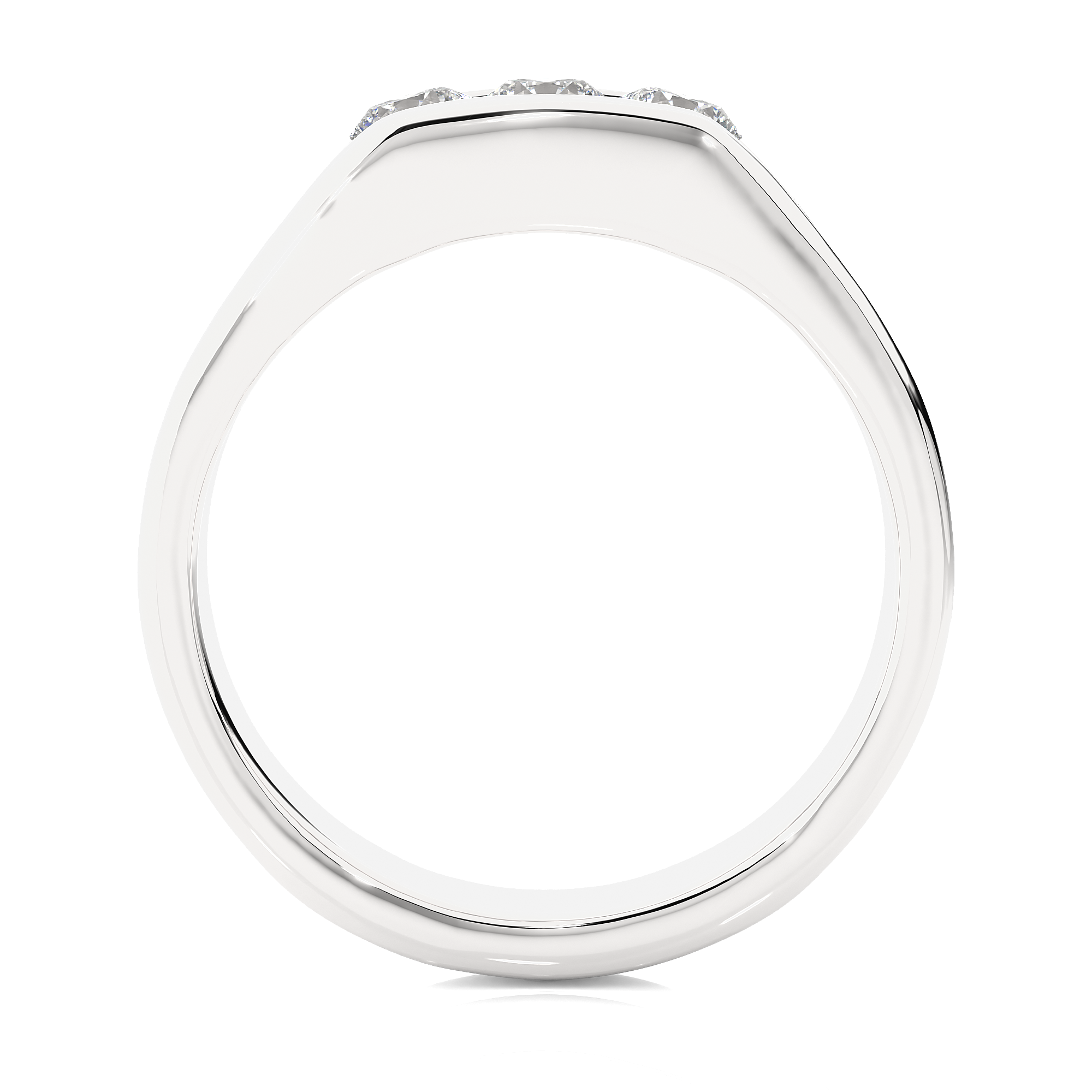 Classic Lab Diamond Three Stone Men’s Wedding Band