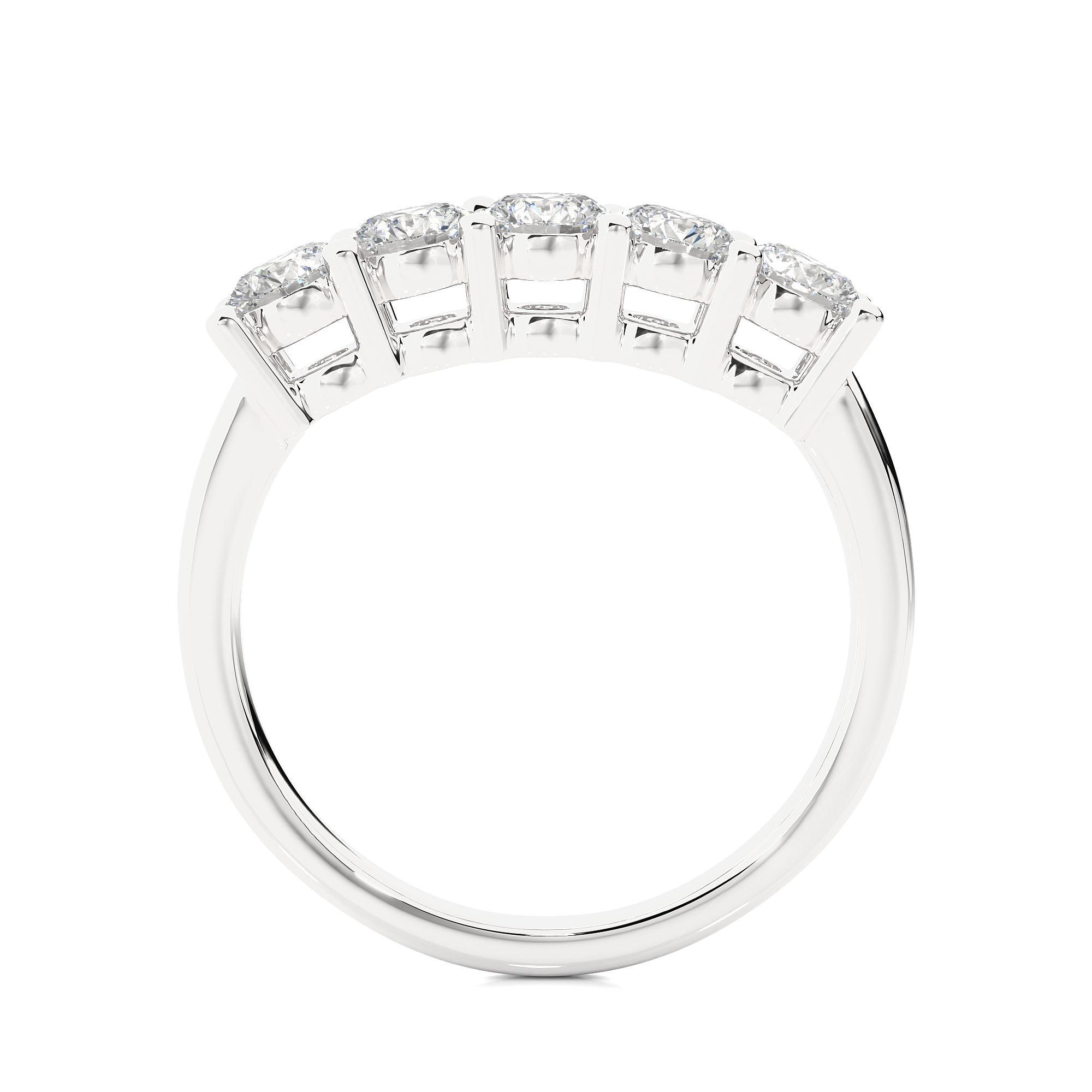 Round Cut Lab Grown Diamond Half Eternity Ring