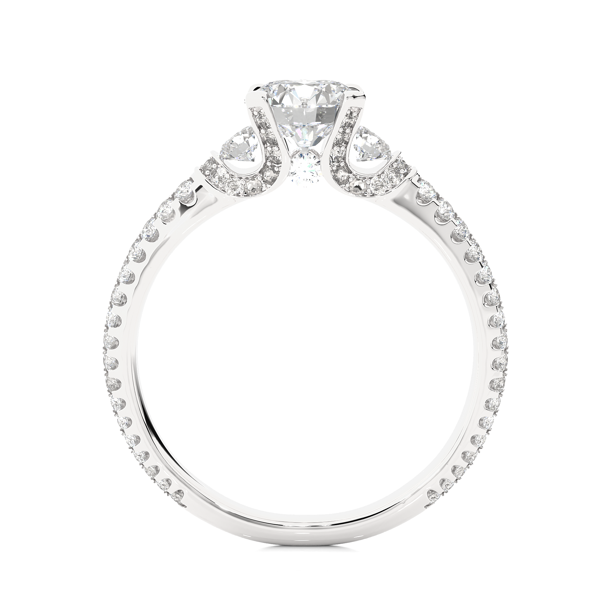 Three Stone Lab Grown Diamond Engagement Ring