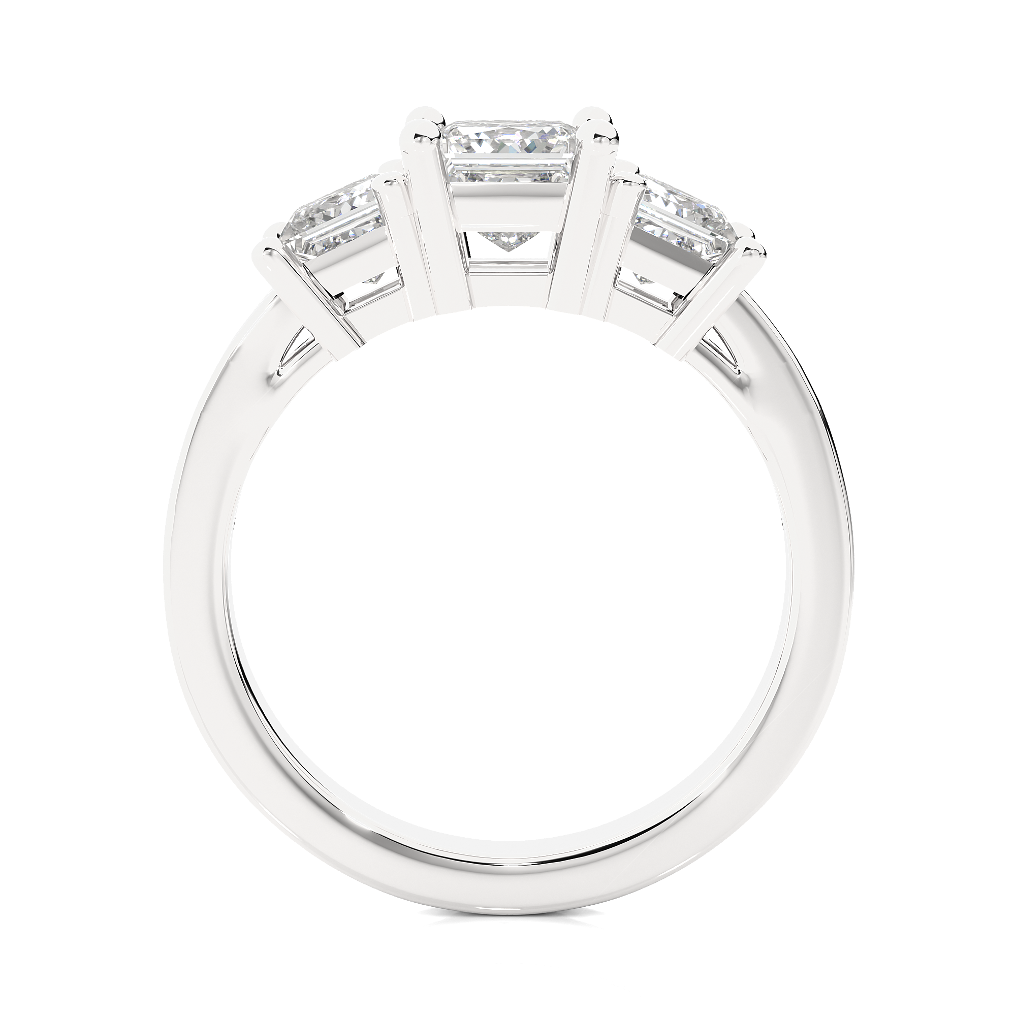 Three Stone Princess Lab Grown Diamond Engagement Ring