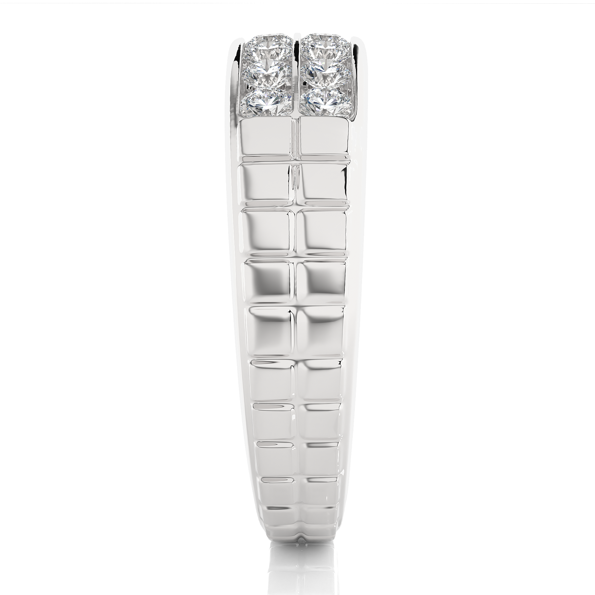 Men’s Lab Diamond Double Row Wedding Band