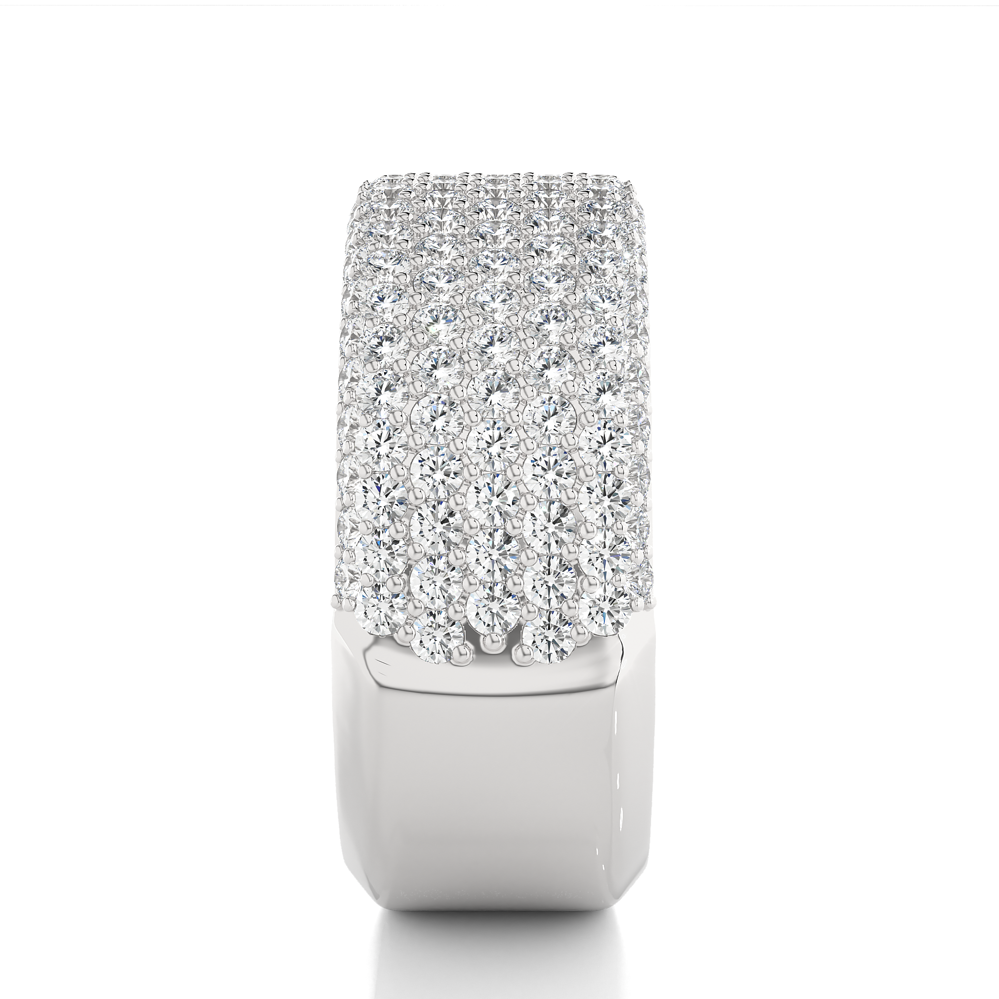 Multi Row Lab Grown Diamond Wide Band