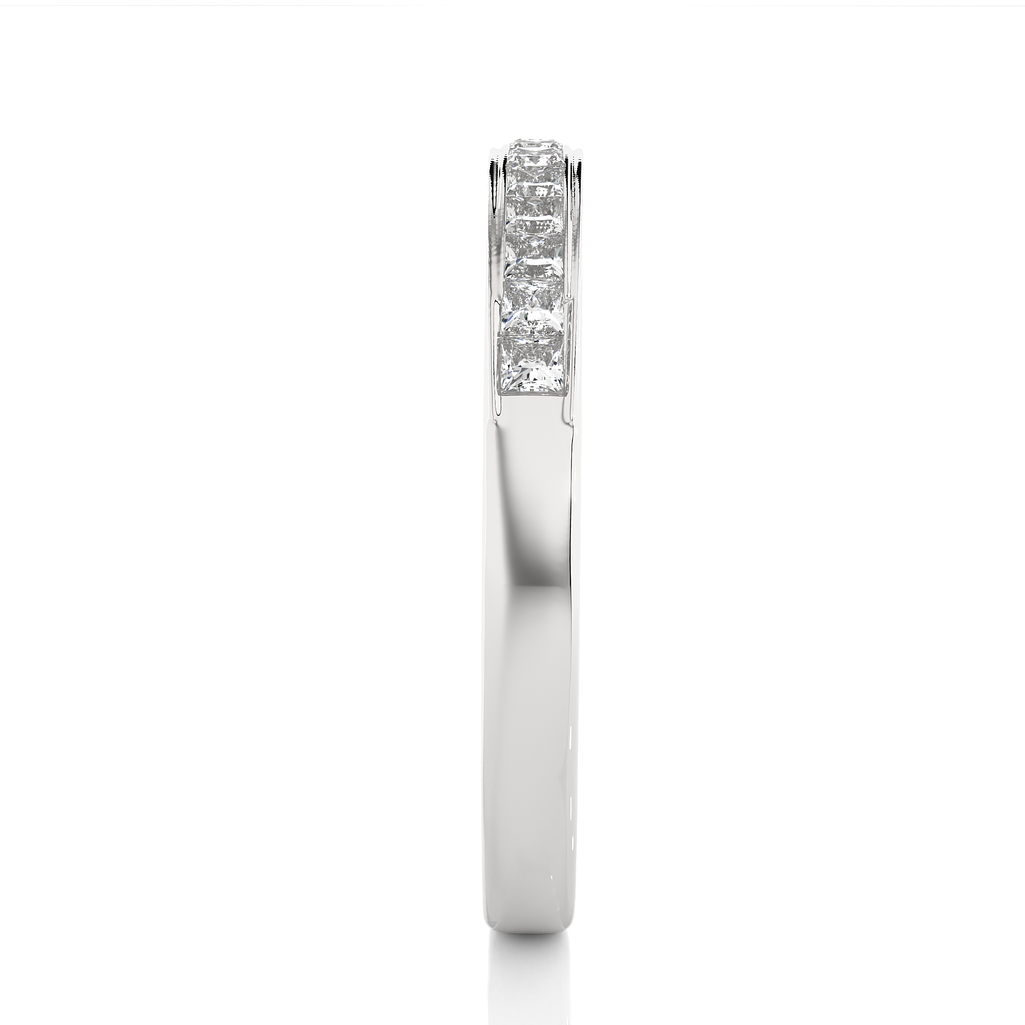 Channel Set Princess Cut Lab Grown Diamond Eternity Band