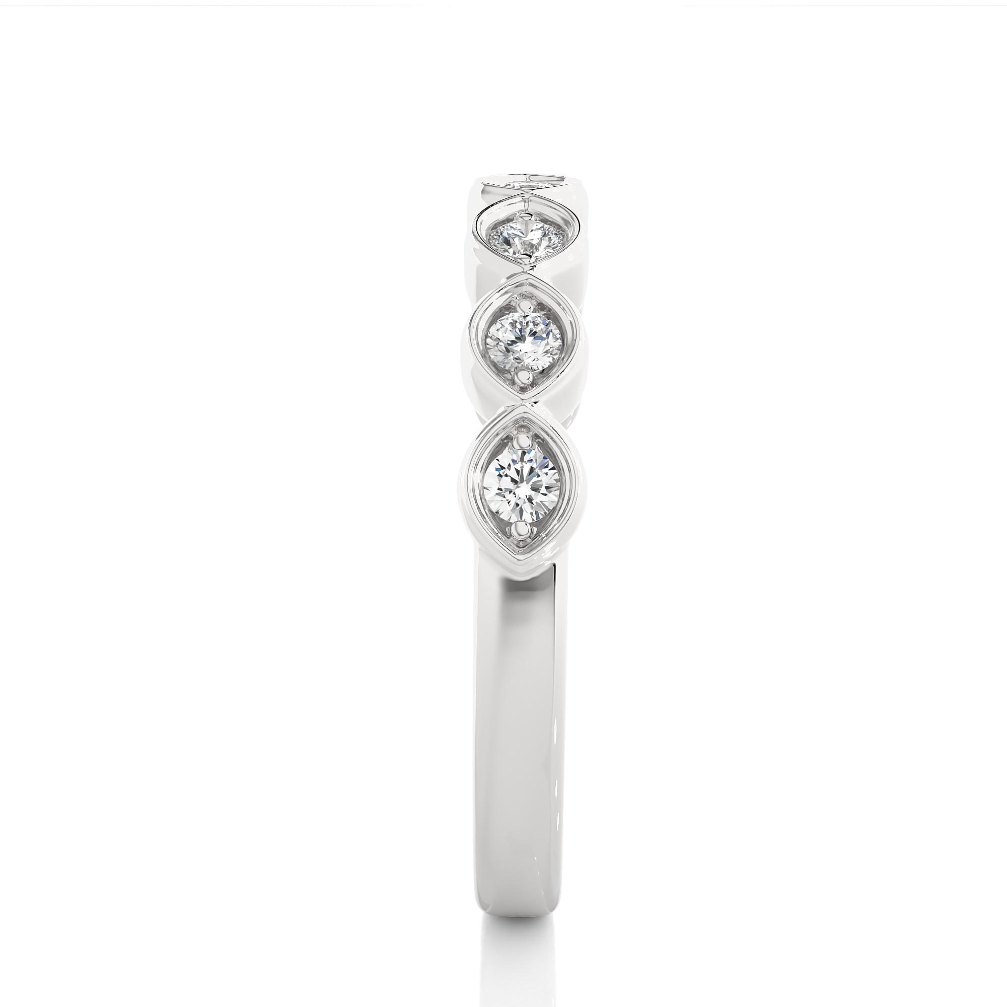Bezel Set Lab Grown Diamond Half Eternity Ring
