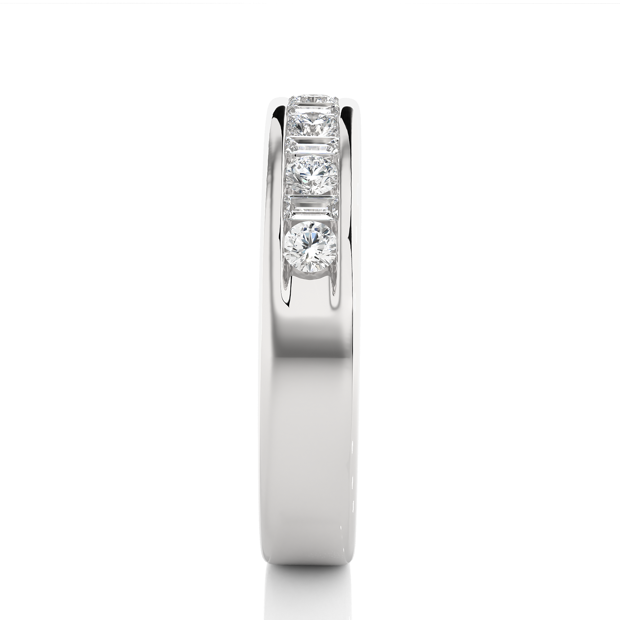 Round and Baguette Cut Lab Grown Diamond Eternity Ring