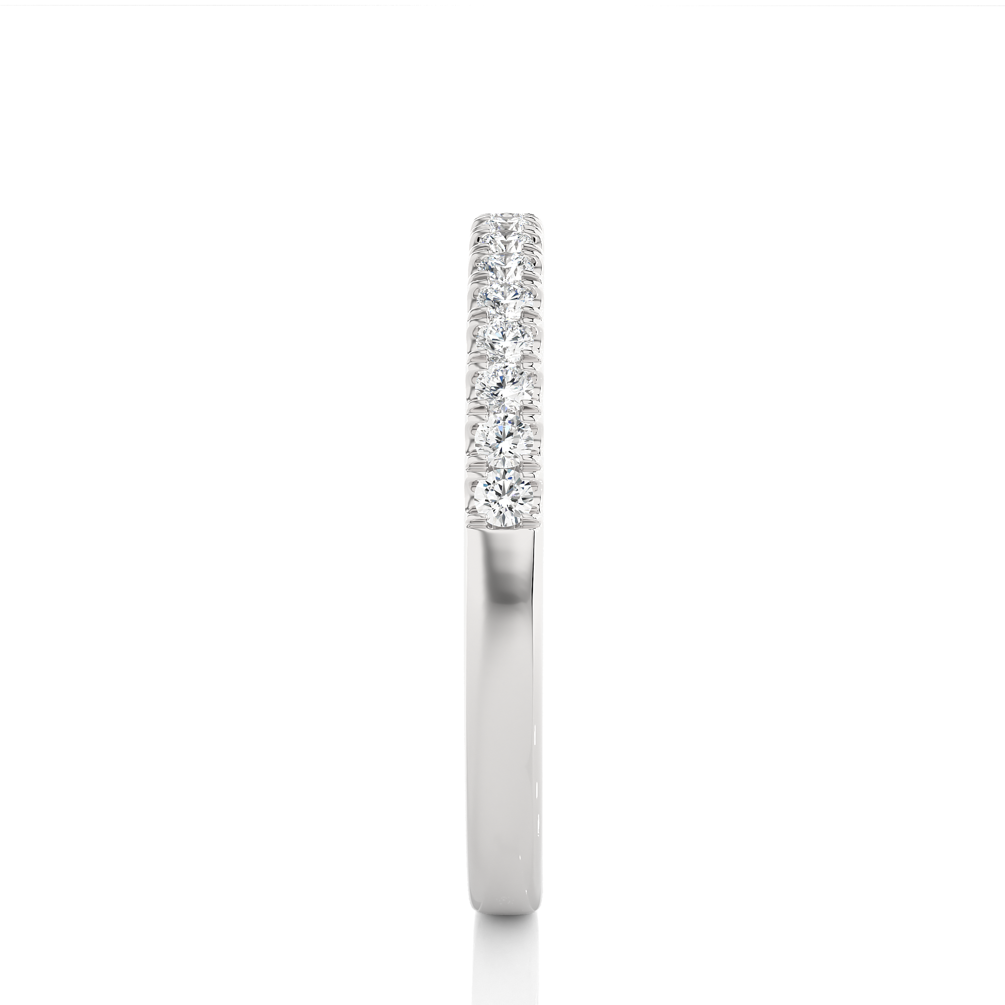 Round Cut Half Eternity Diamond Band