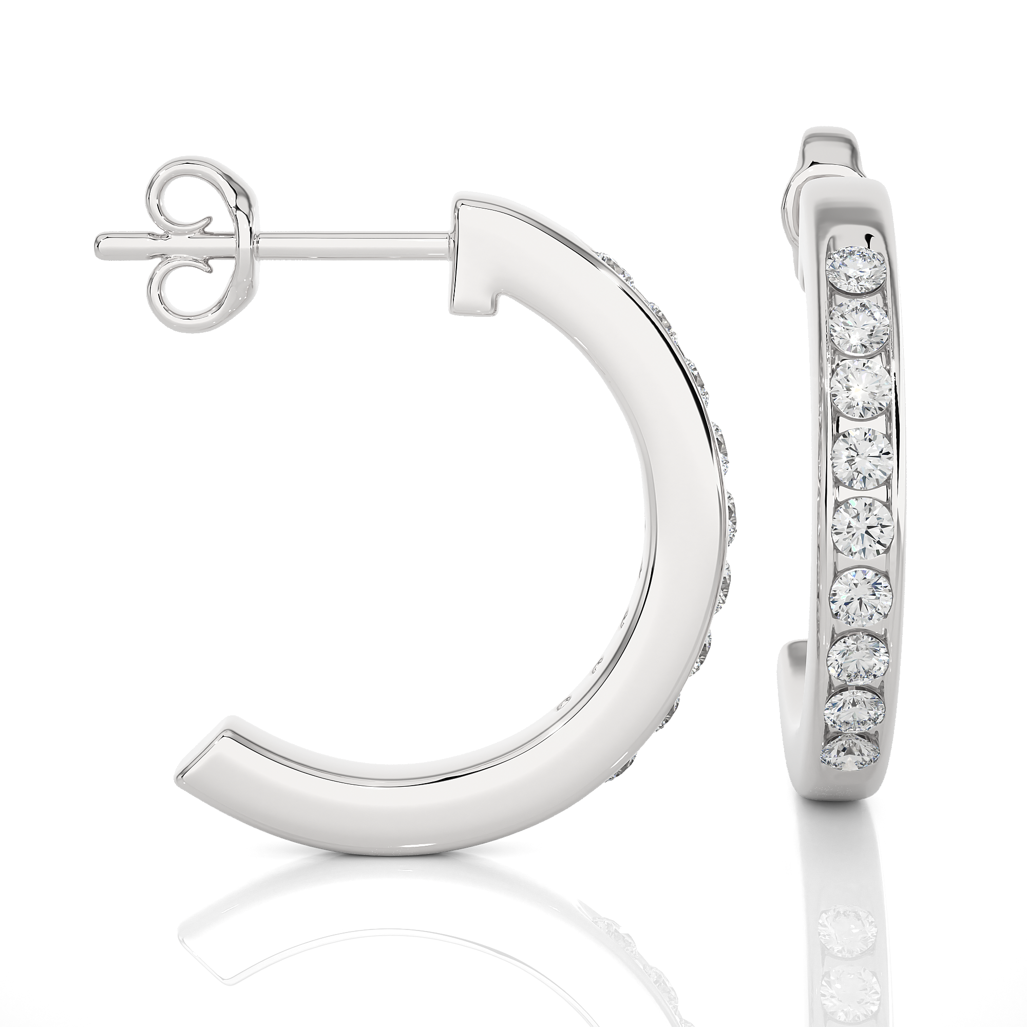 Medium Size Round Lab Diamond Hoop Earrings