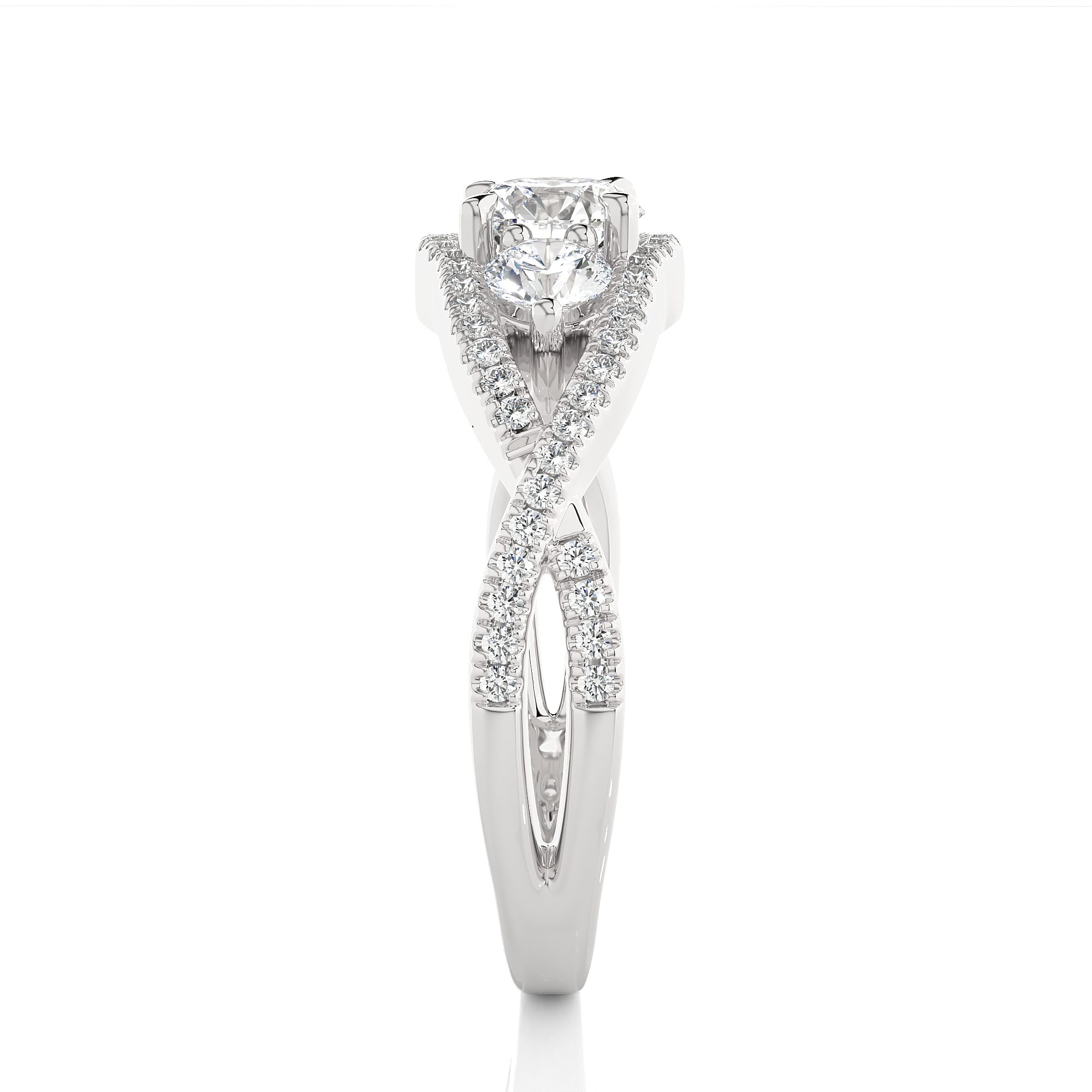 Vintage Style Lab Grown Diamond Three Stone Ring