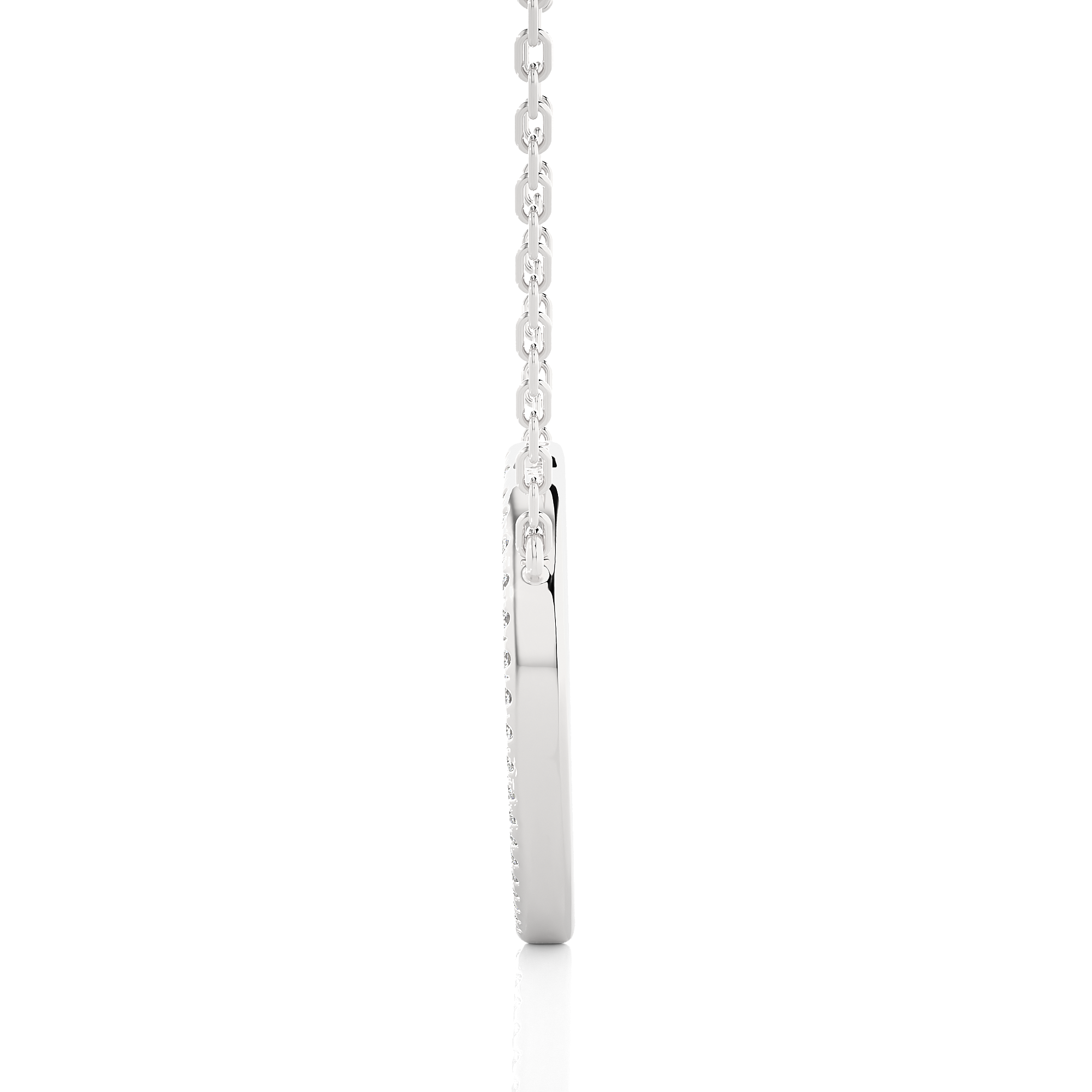 Multi Row Pave Heart Lab Diamond Pendant Necklace