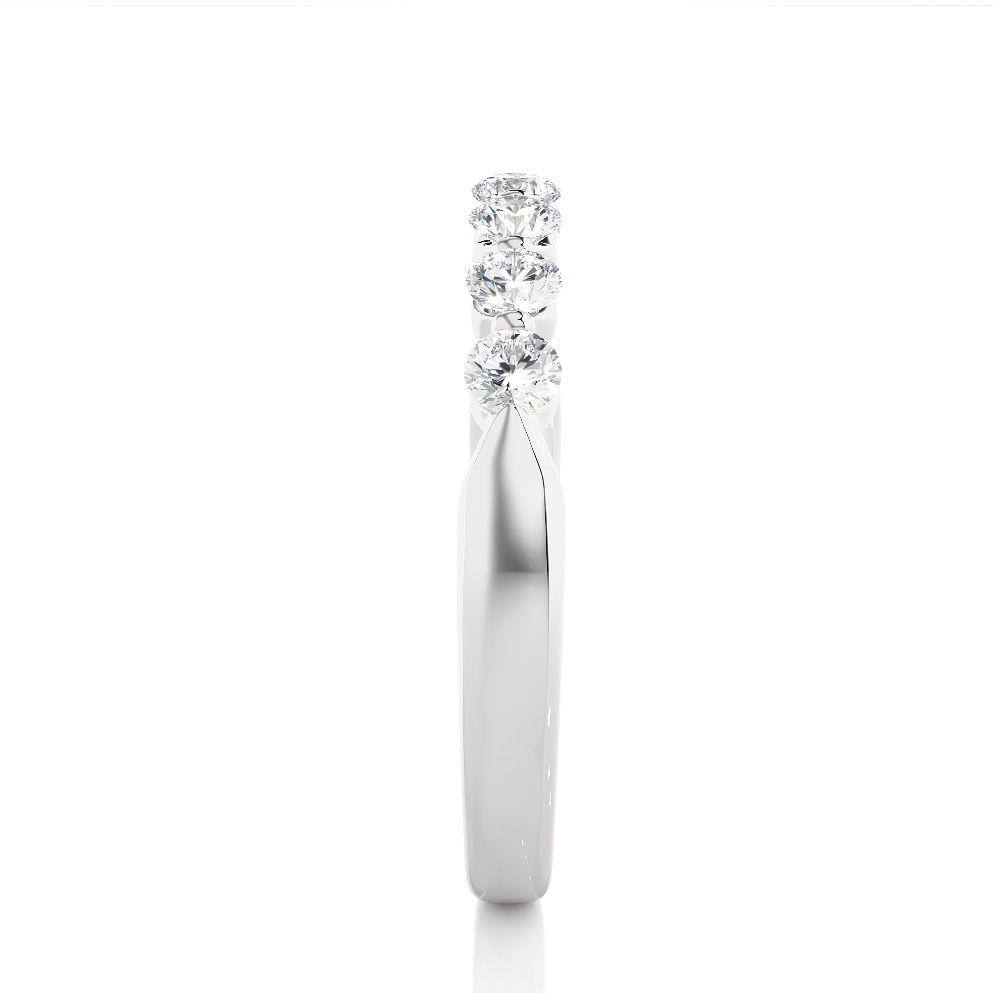Round Cut Lab Grown Diamond Half Eternity Ring