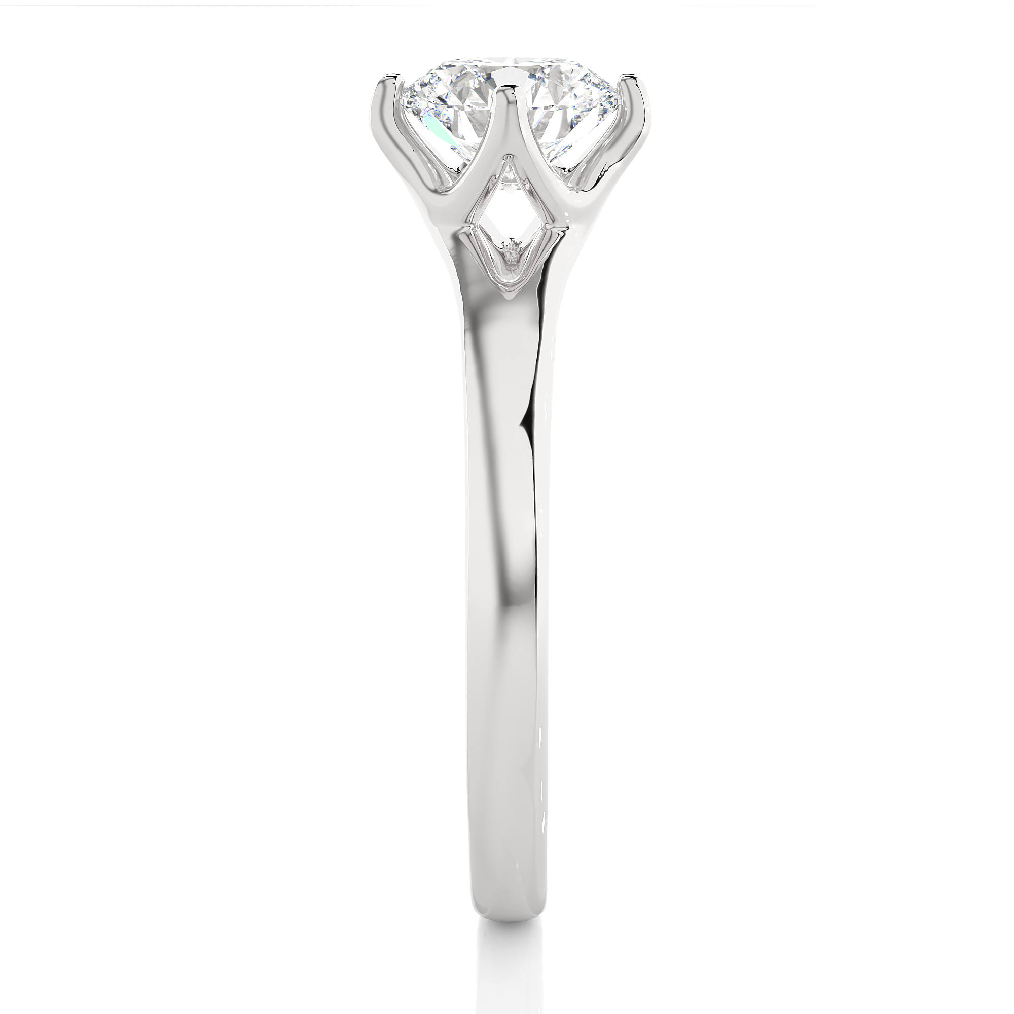 Round Cut Lab Grown Diamond Solitaire Engagement Ring
