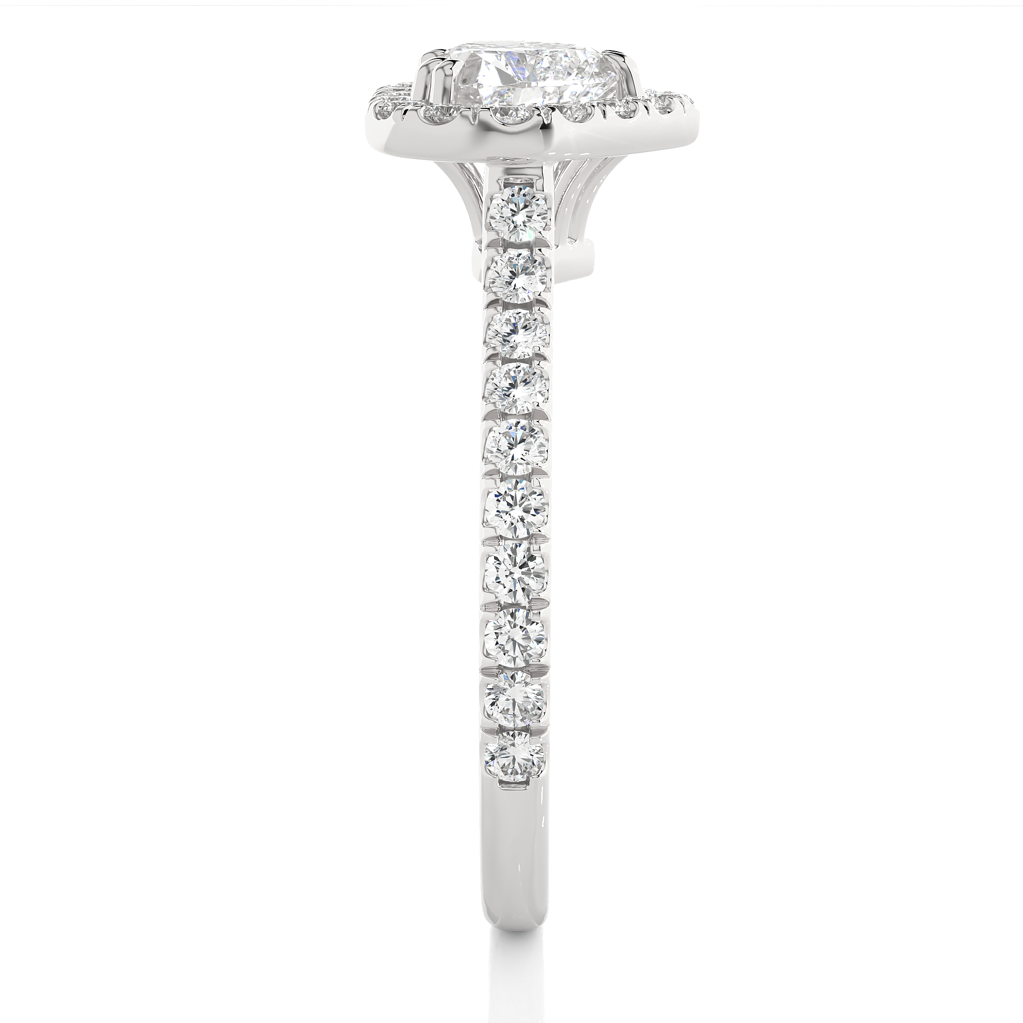 Heart Shape Lab Grown Diamond Halo Engagement Ring