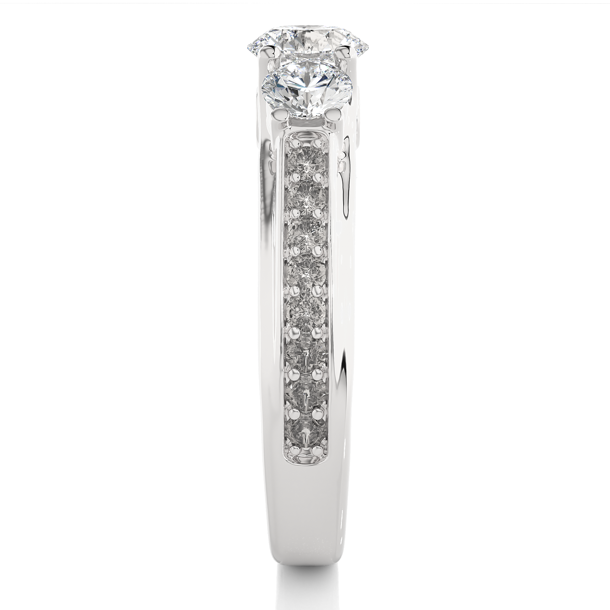 Three Stone Lab Grown Diamond Engagement Ring