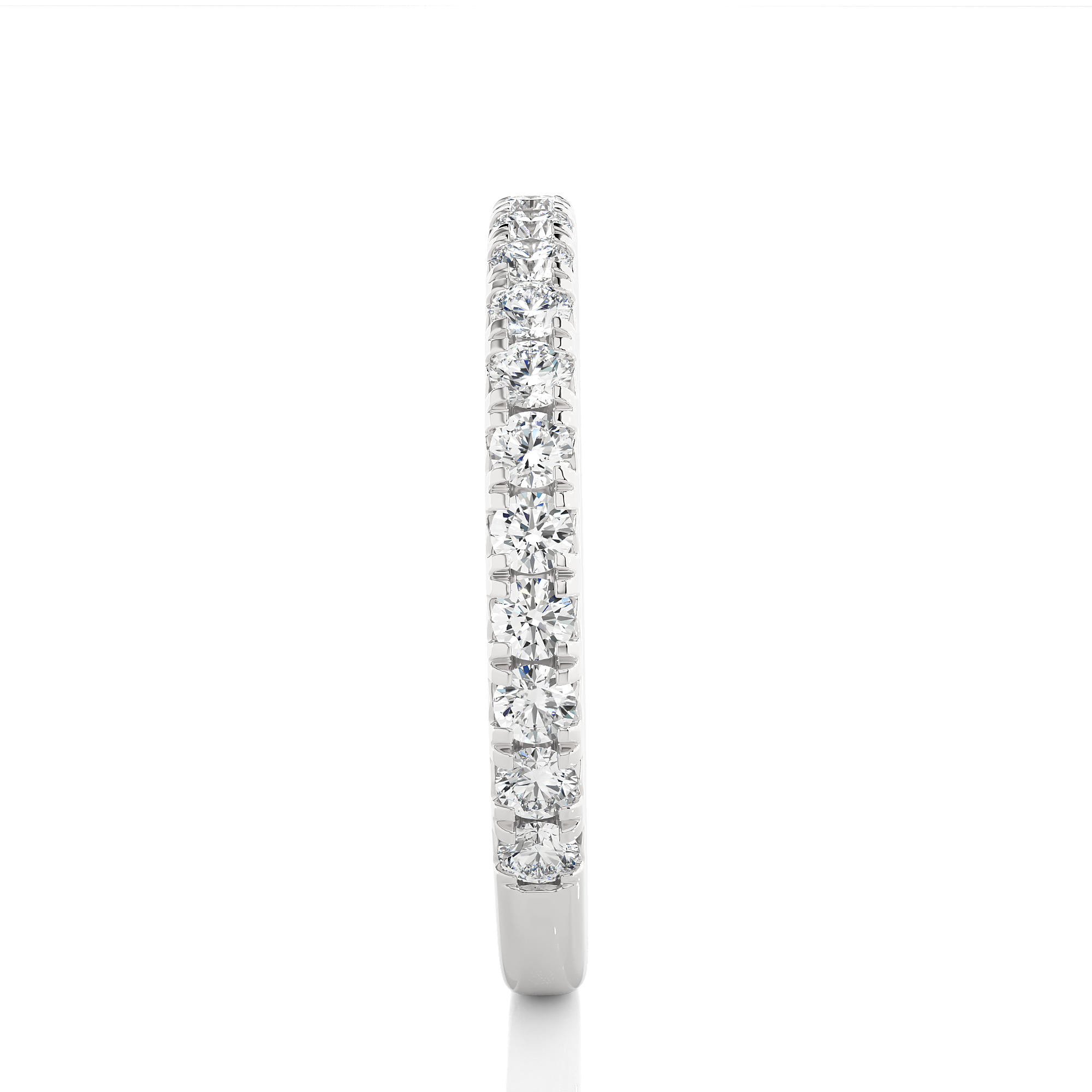 Round Cut Half Eternity Diamond Band