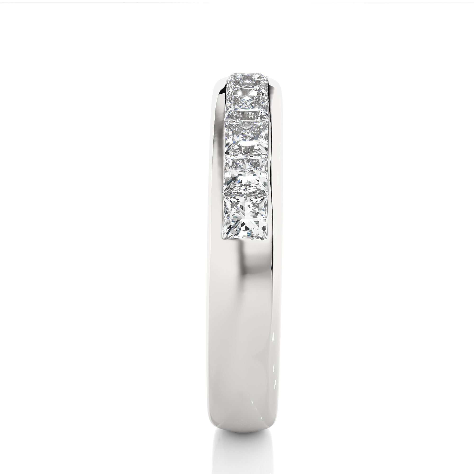 Channel Set Princess Cut Lab Grown Diamond Eternity Band