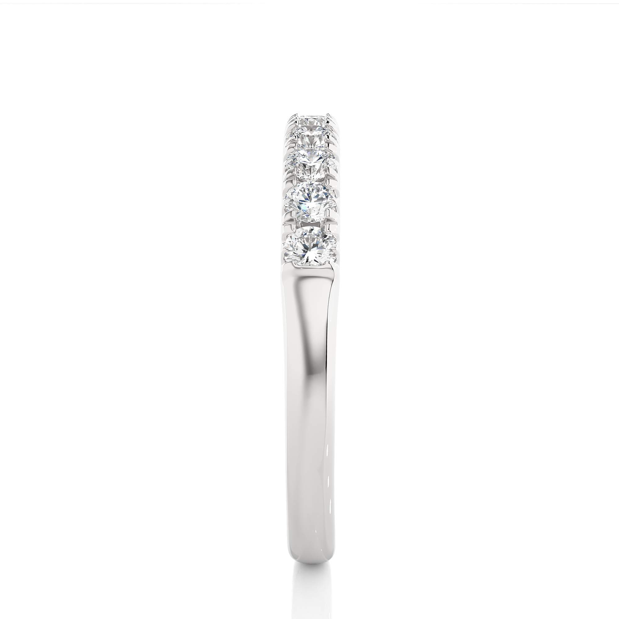 Round Cut  Lab Grown Diamond Half Eternity Ring