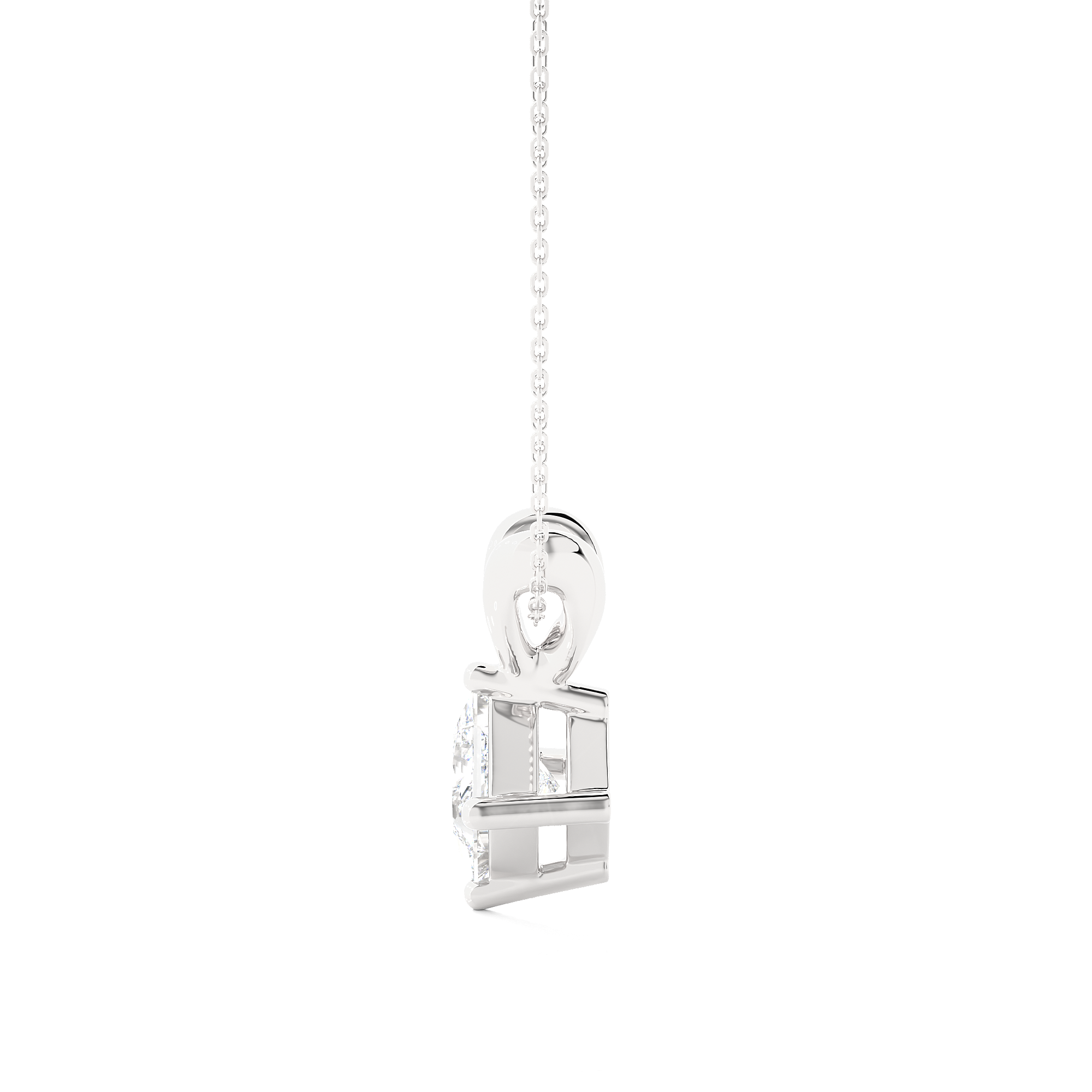 Princess Cut Lab Grown Diamond Solitaire Necklace
