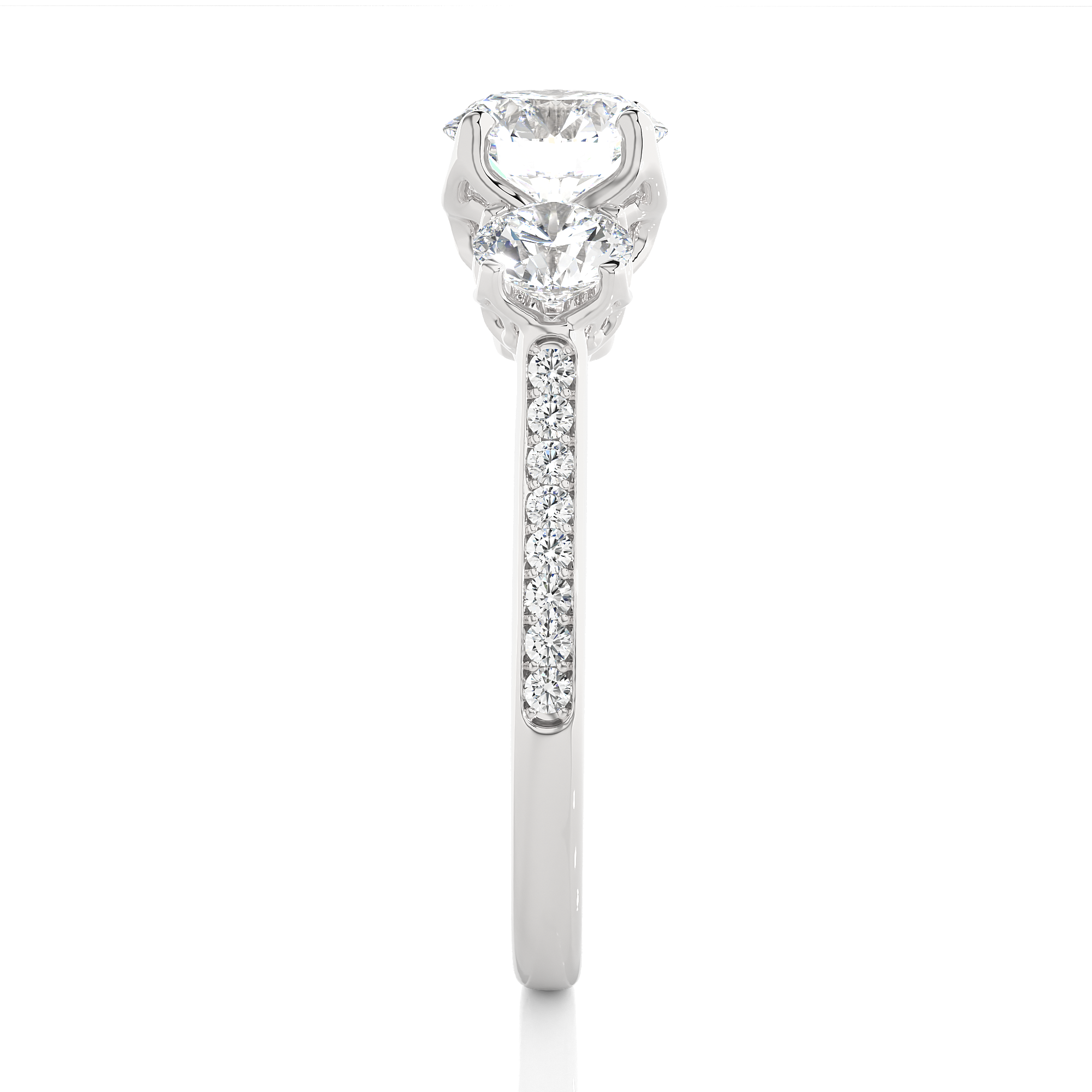 Three Stone Classic Lab Grown Diamond Ring