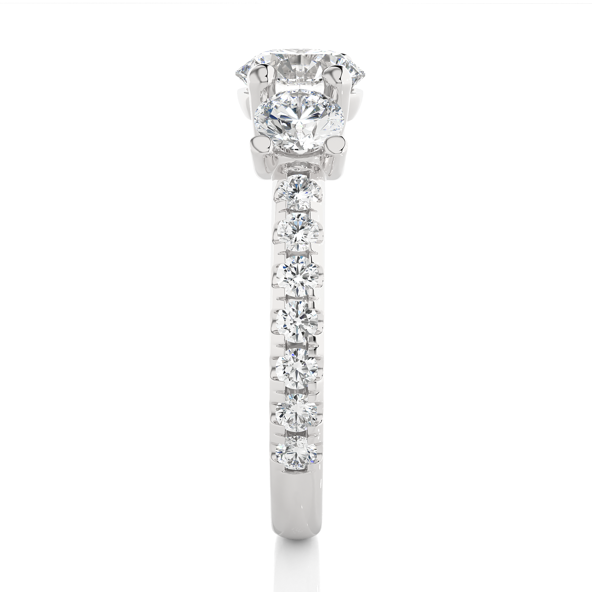 Round Lab Grown Diamond Gold Engagement Ring