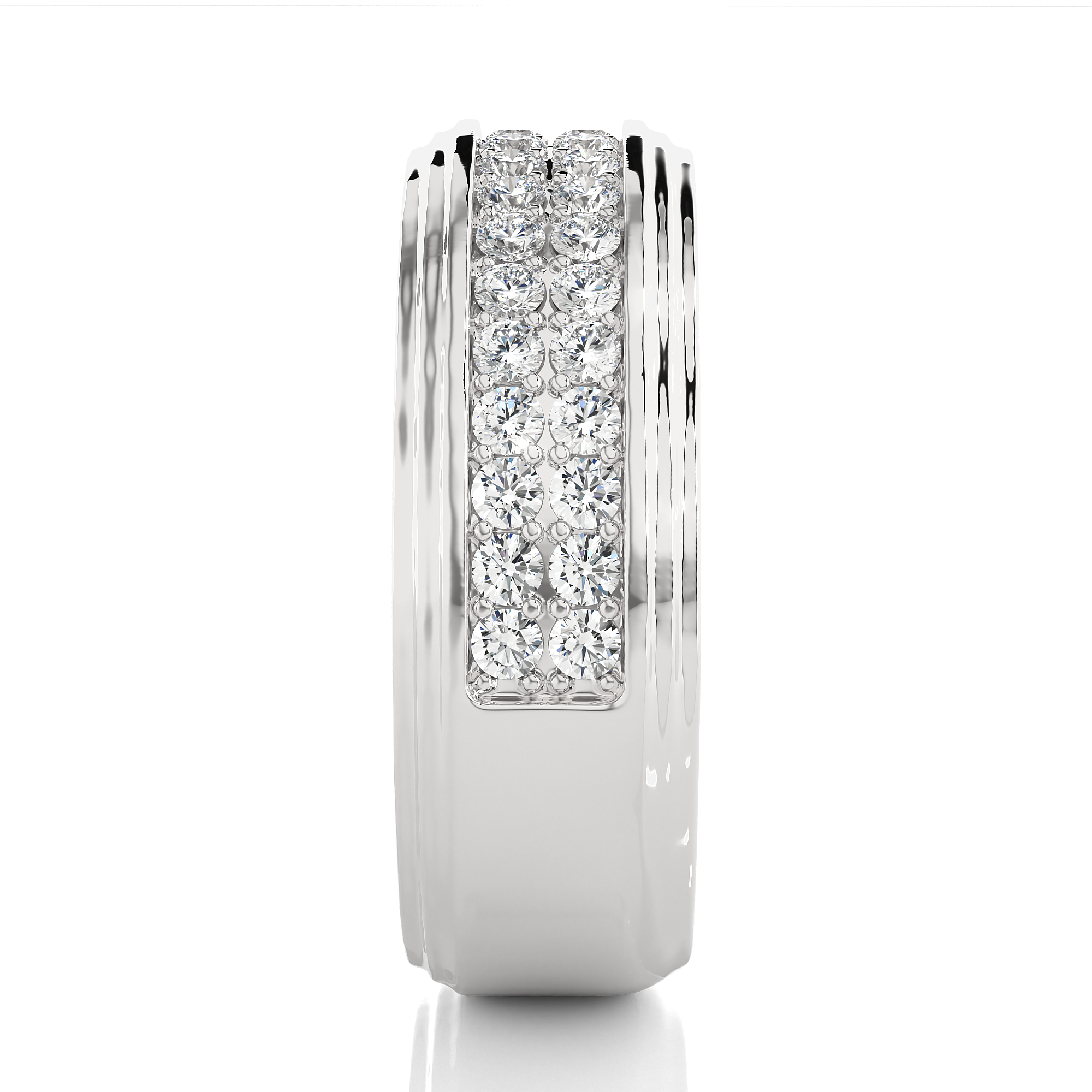 Men’s Rose Gold Lab Diamond Statement Wedding Band