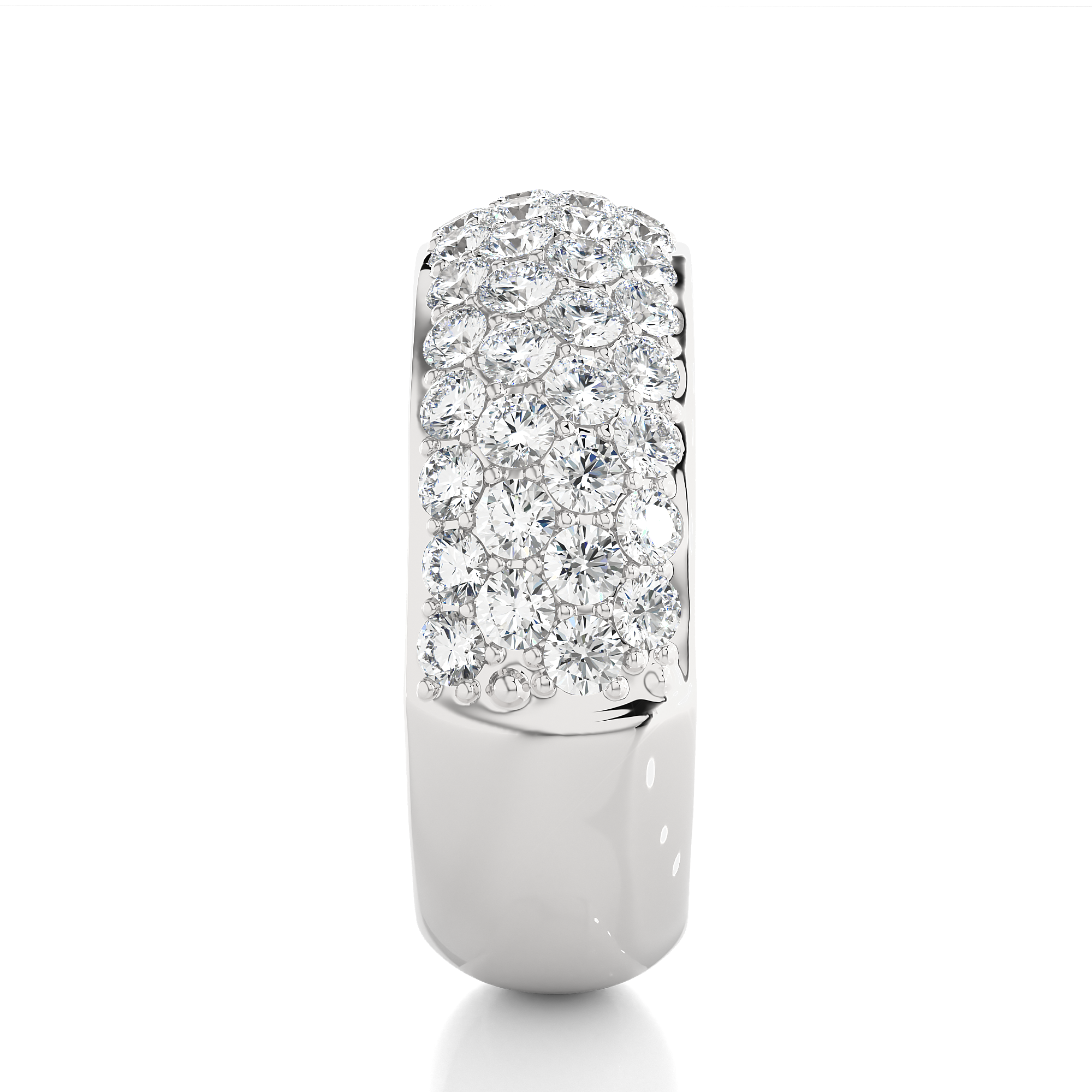 Round Cut Lab Grown Diamond Wide Eternity Ring