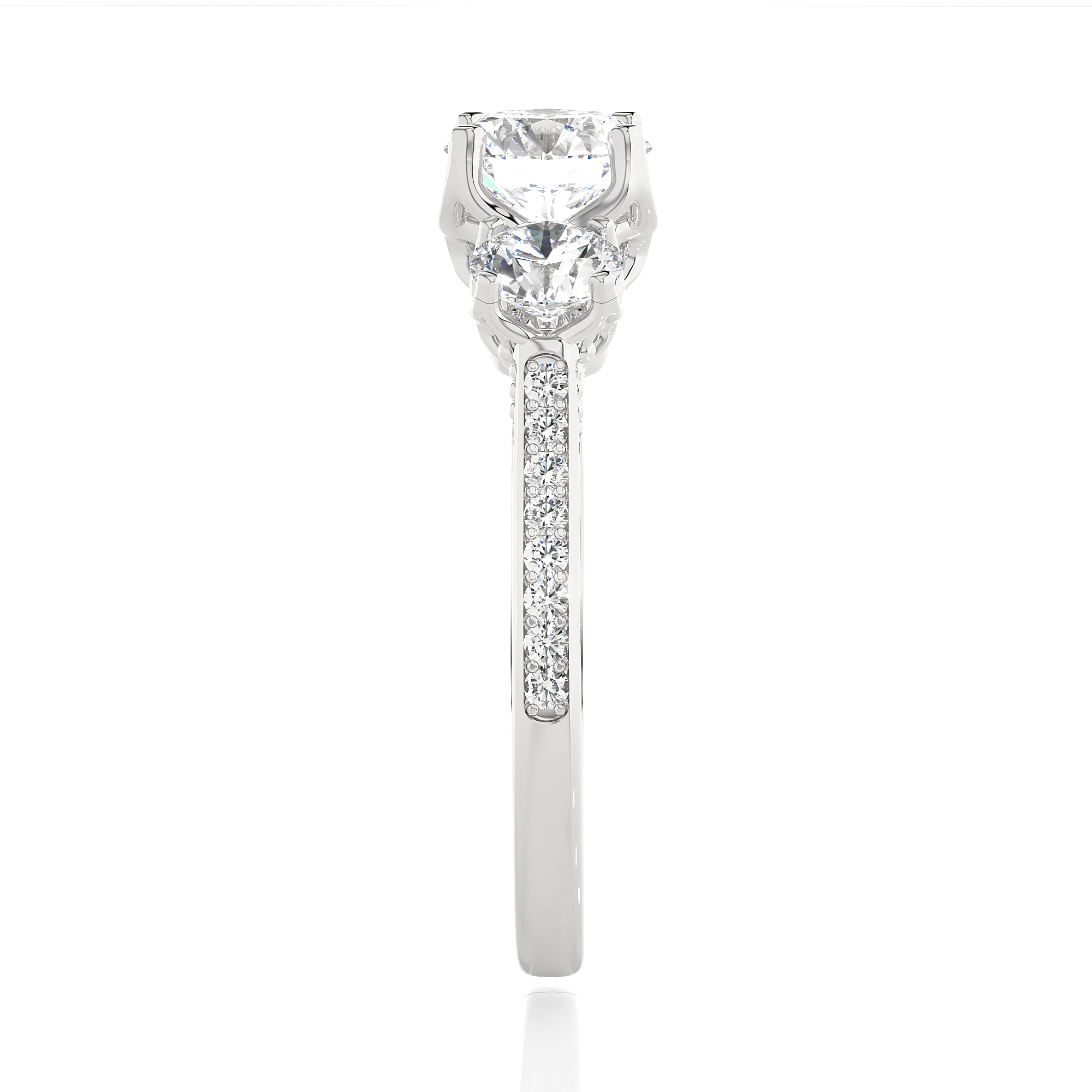 Lab Grown Diamond Three Stone Engagement Ring