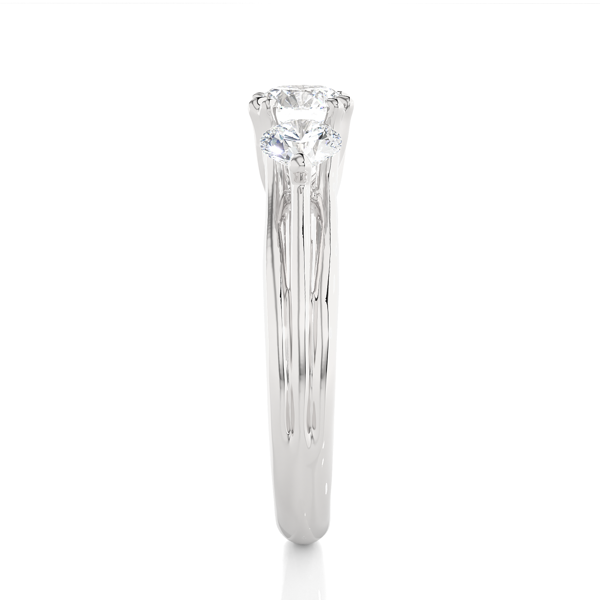 Classic Round Diamond Three Stone Engagement Ring