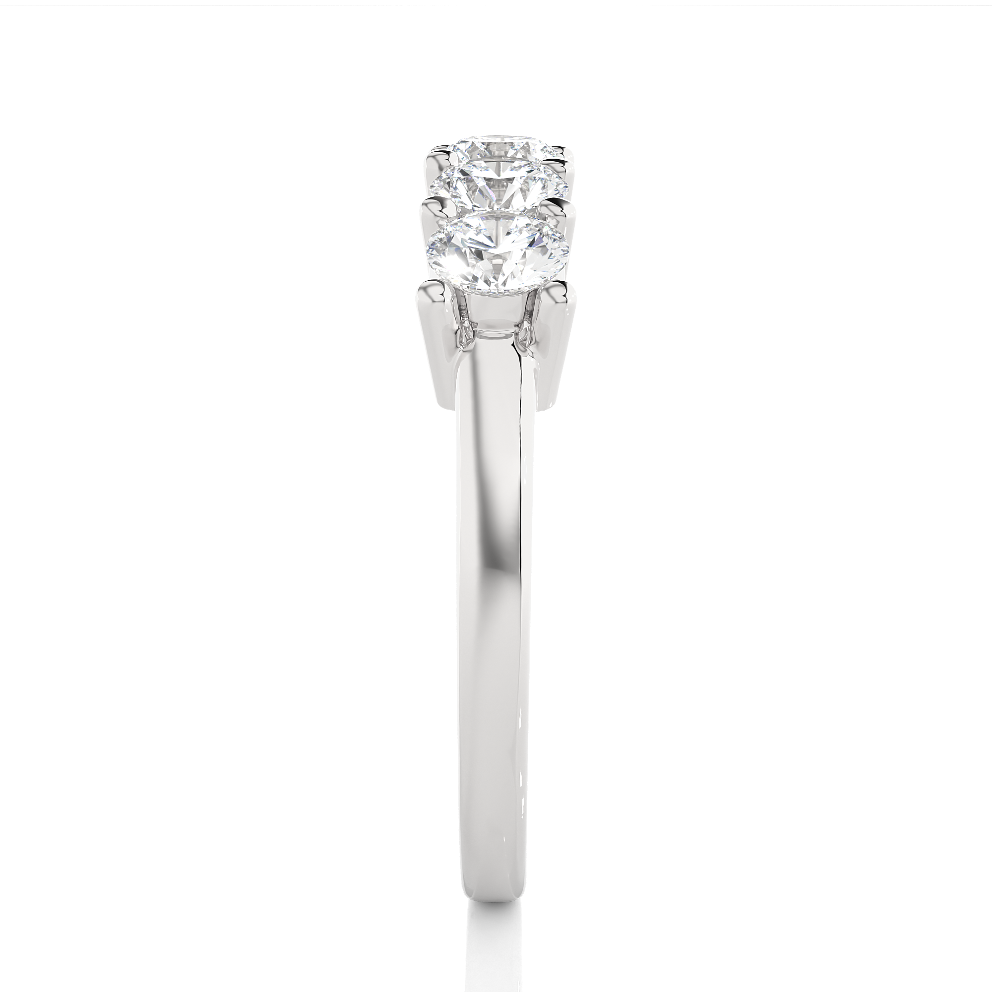 Round Cut Lab Grown Diamond Half Eternity Ring