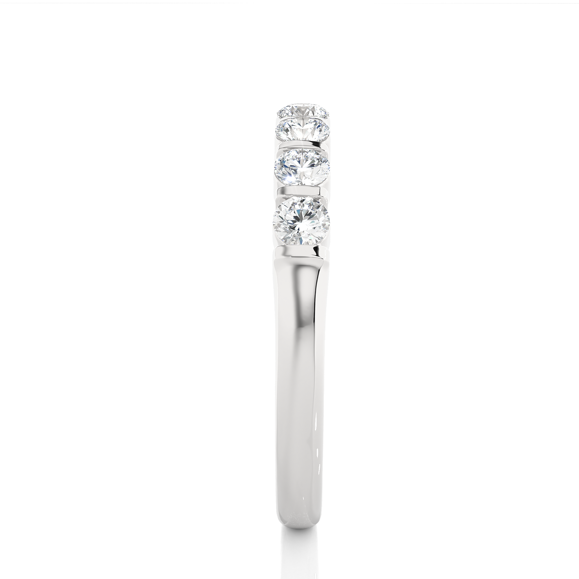 Round Cut Lab Grown Diamond Half Eternity Ring