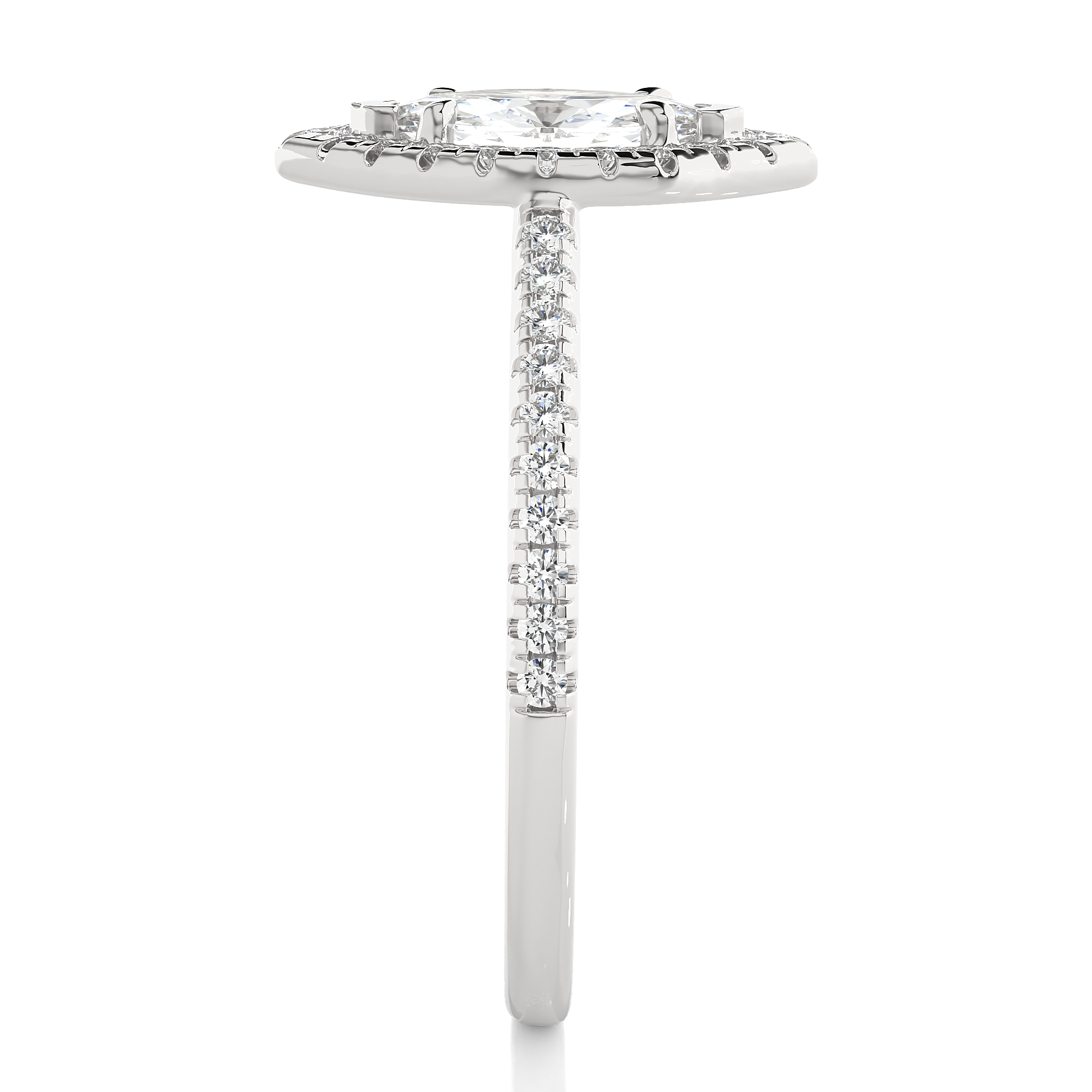 Marquise Lab Grown Diamond Halo Engagement Ring